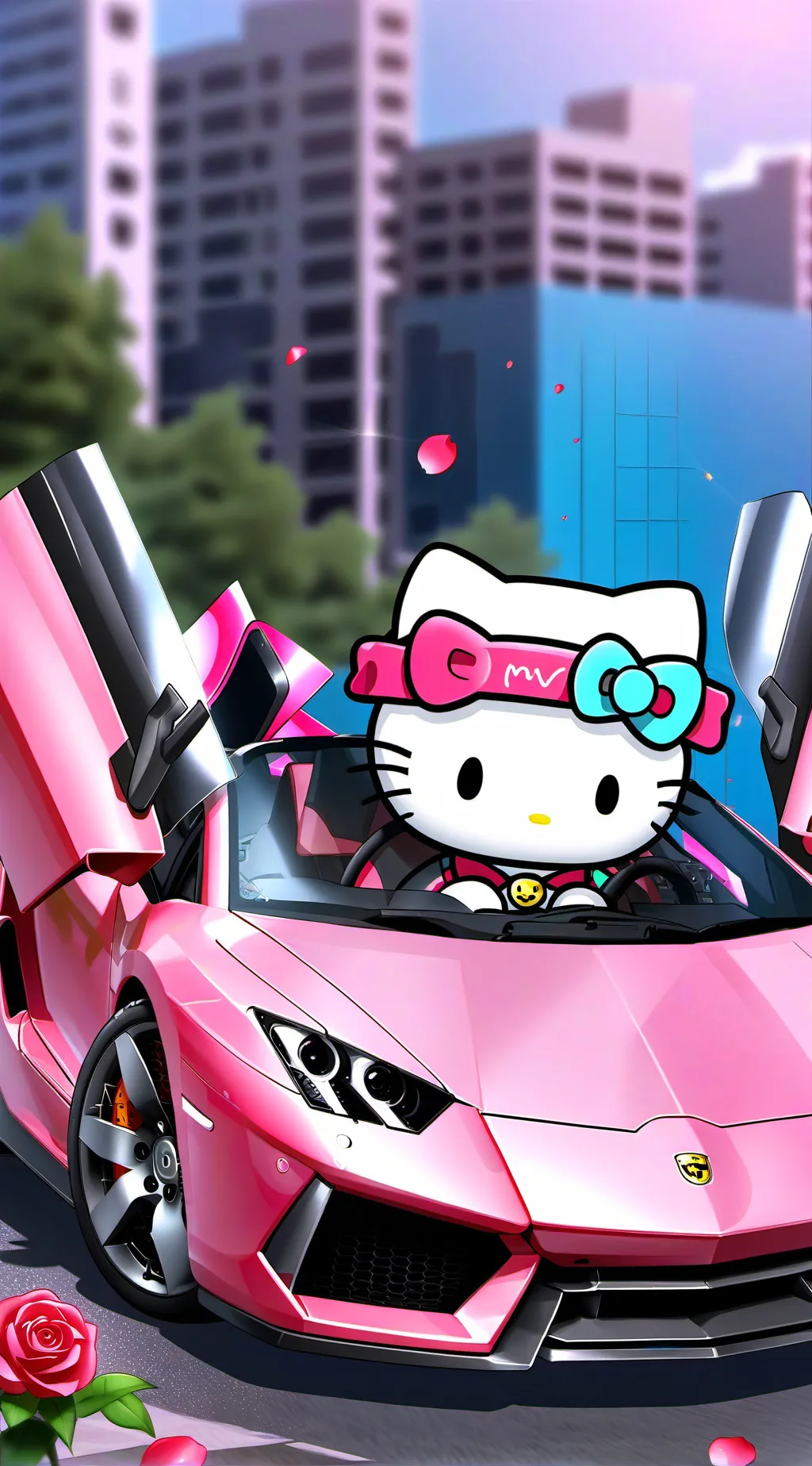 ai character: Hello Kitty background