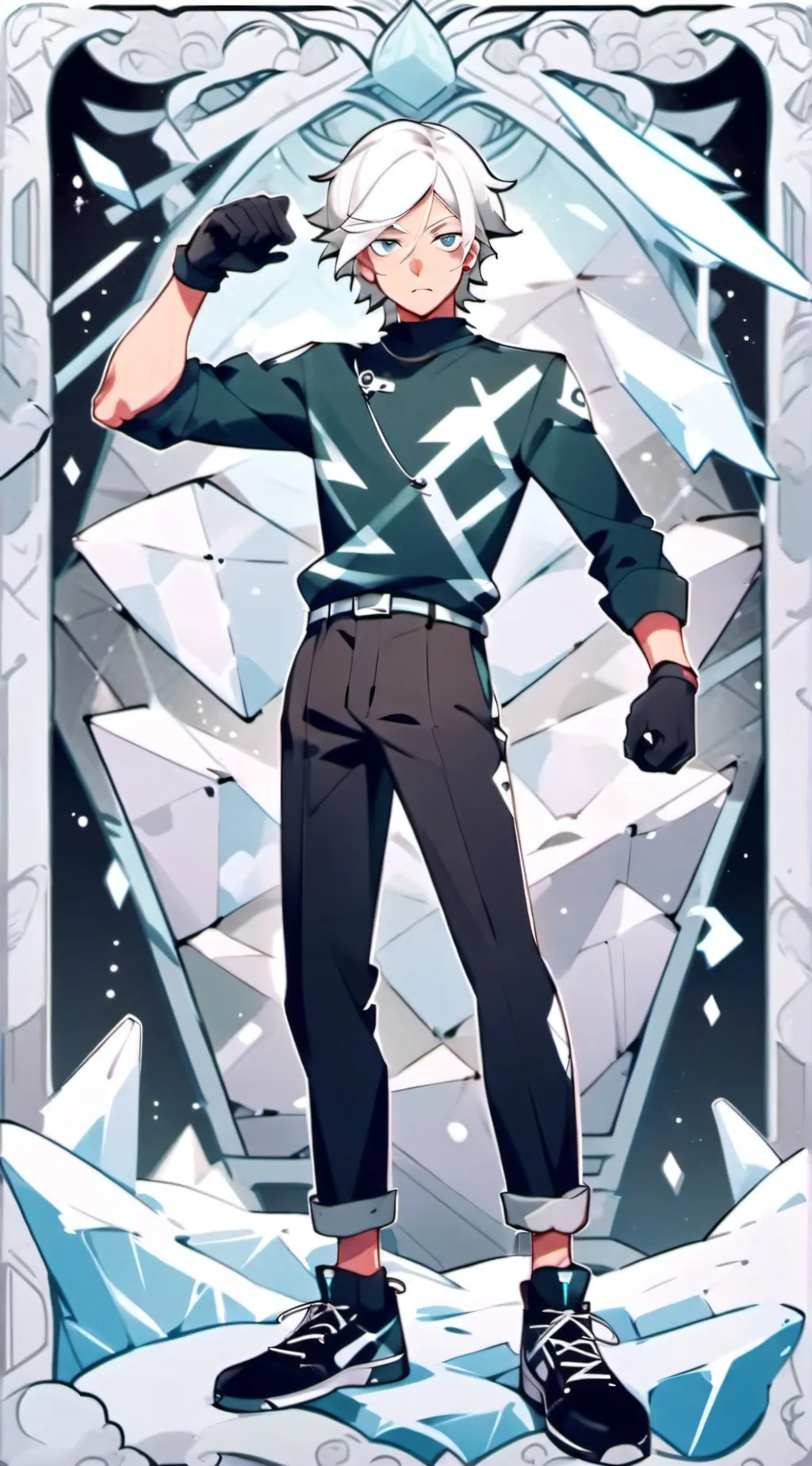 ai character: Silver background