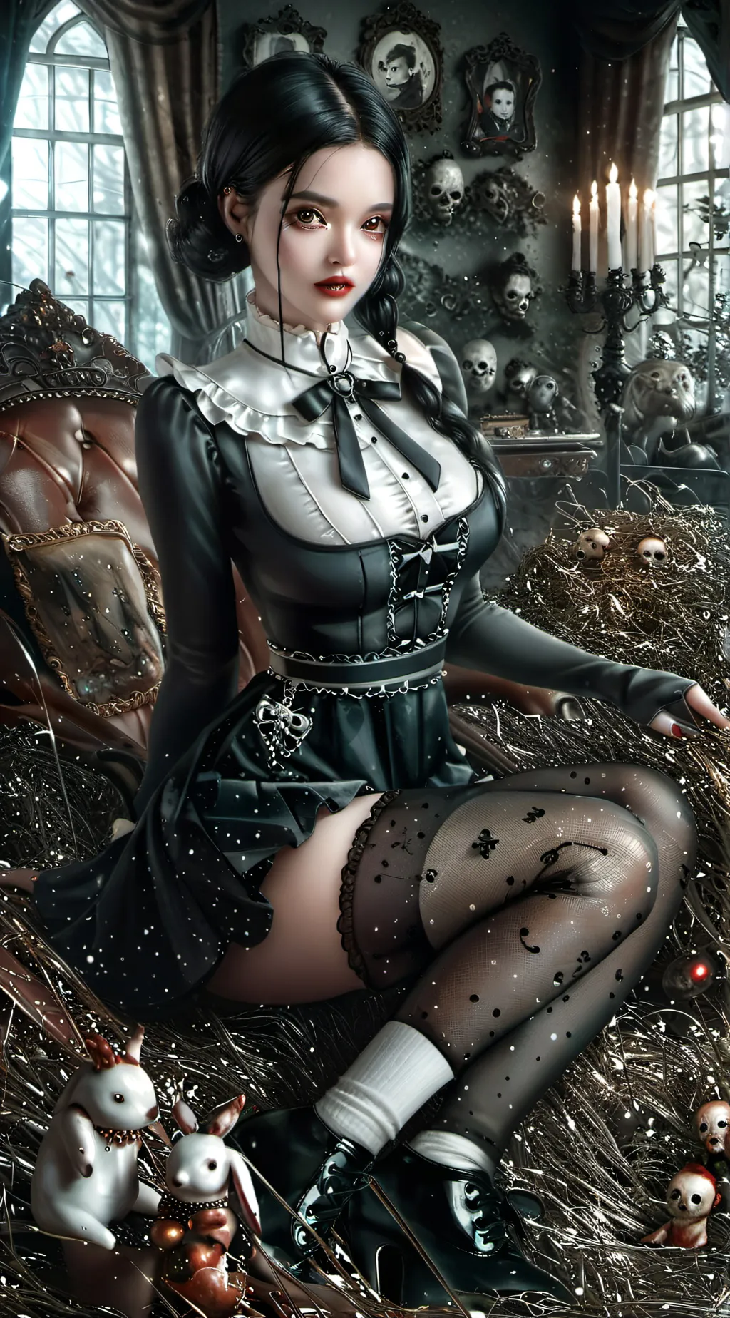 ai character: Wednesday  Addams  background
