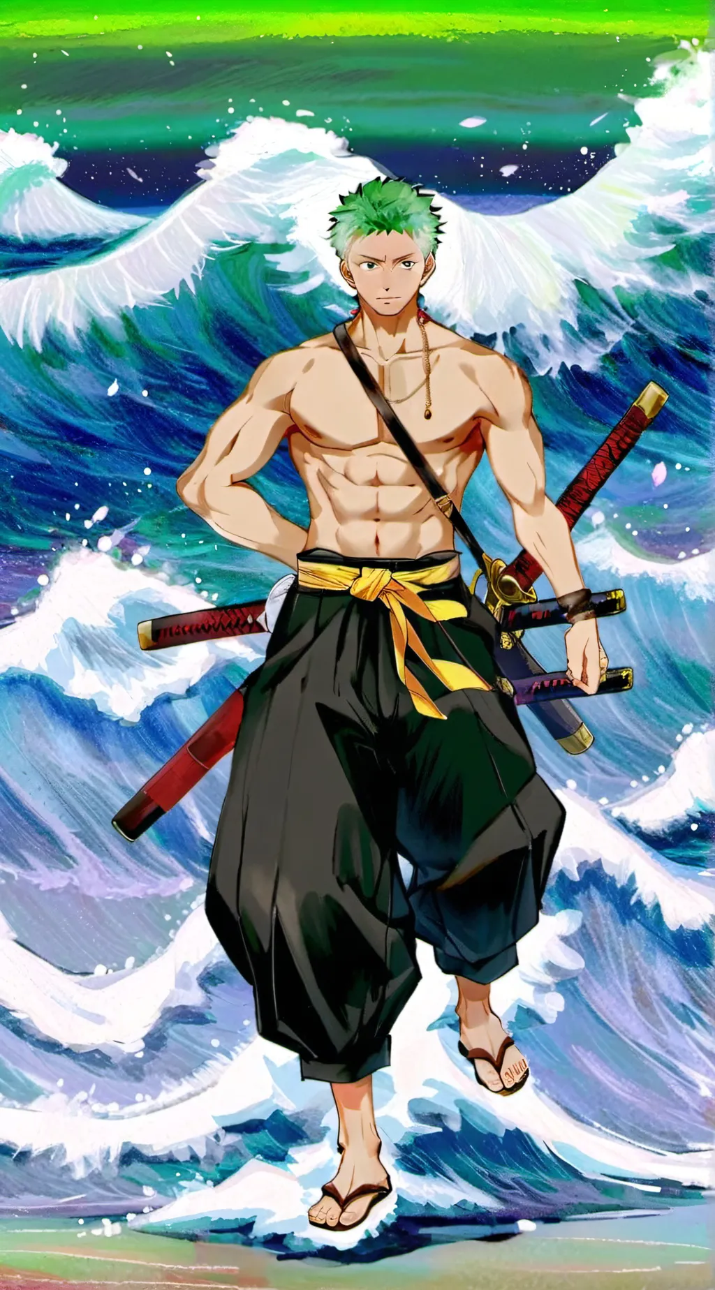 ai character: Zoro  background