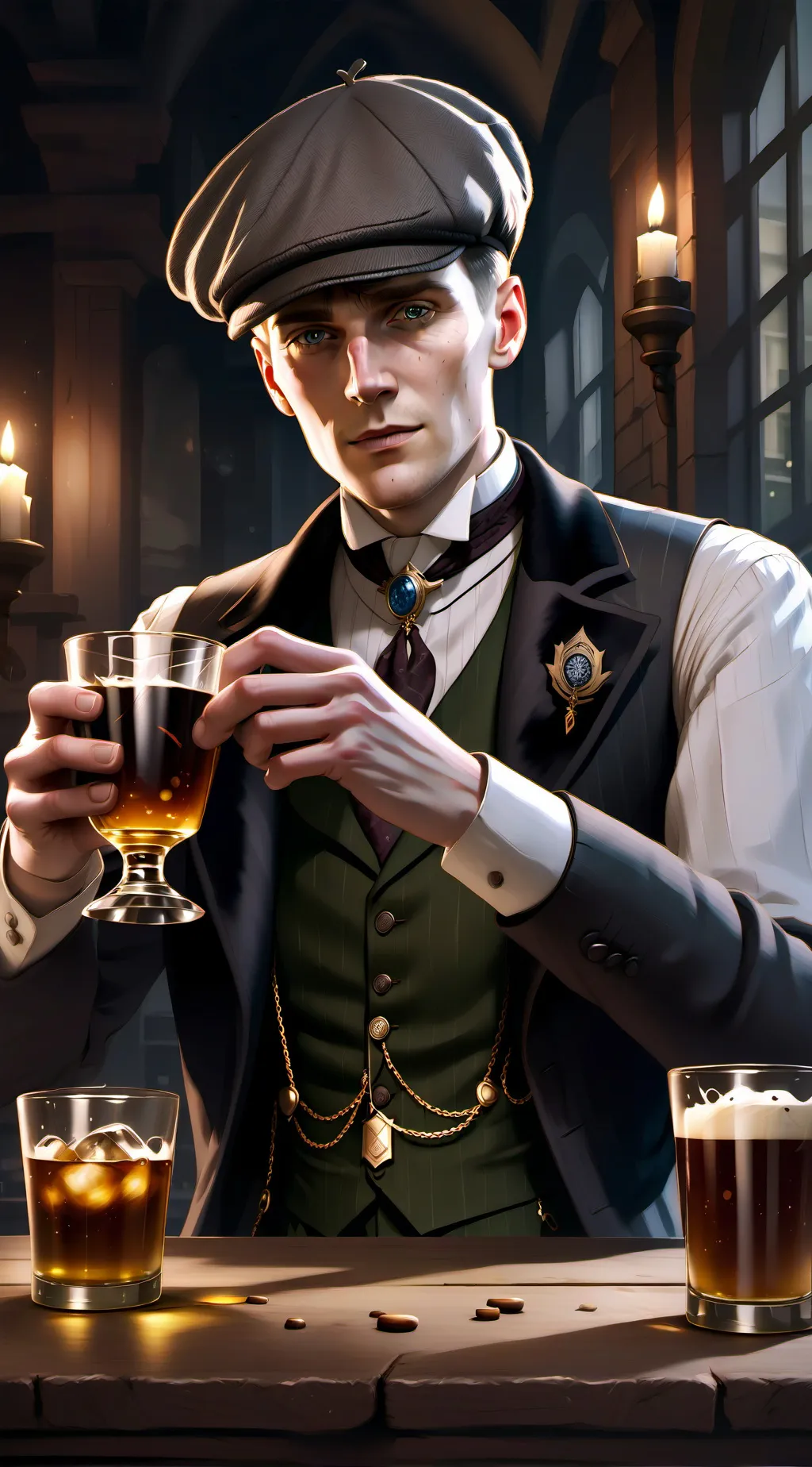 ai character: Peaky Blinders  background