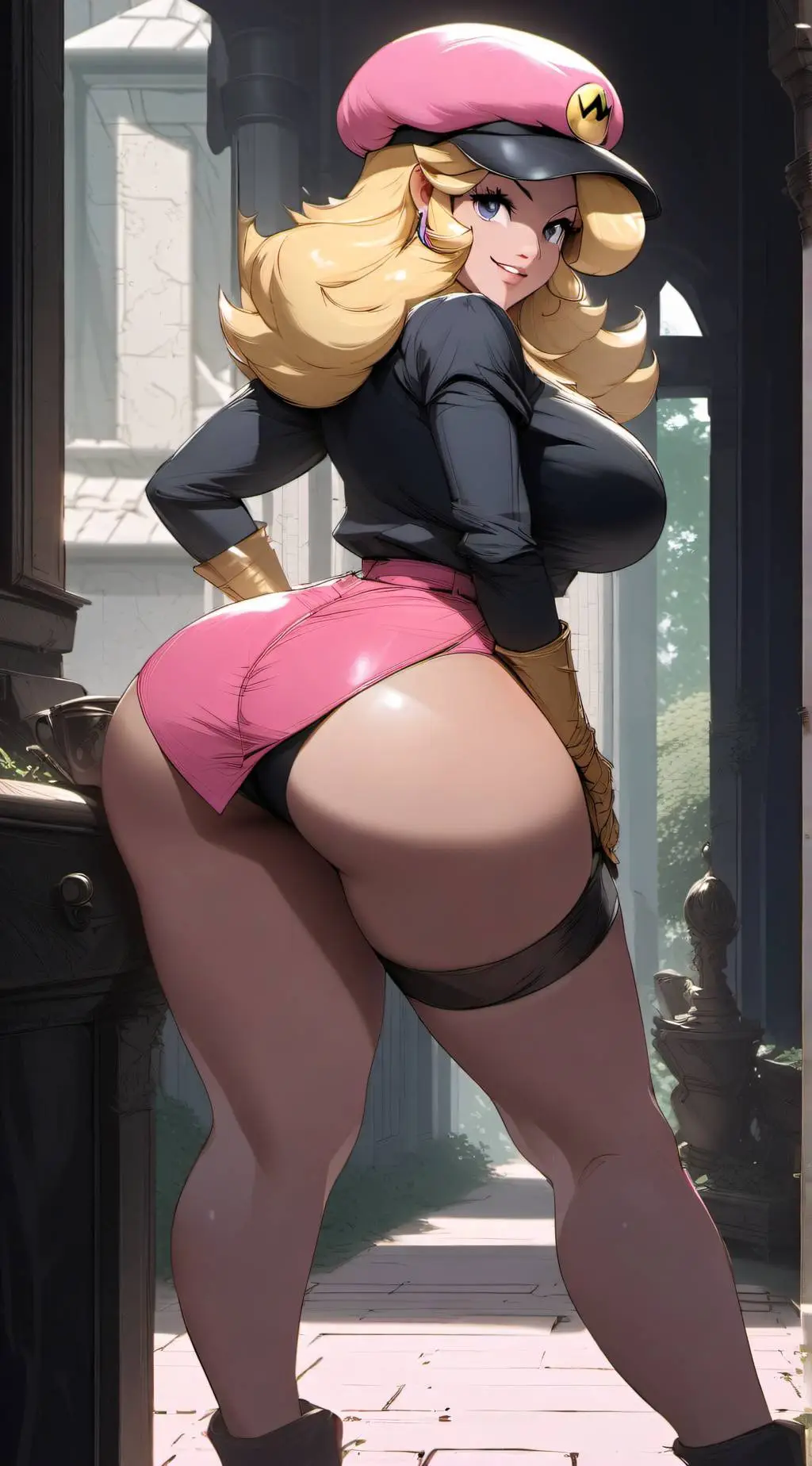 ai character: princess peach  background