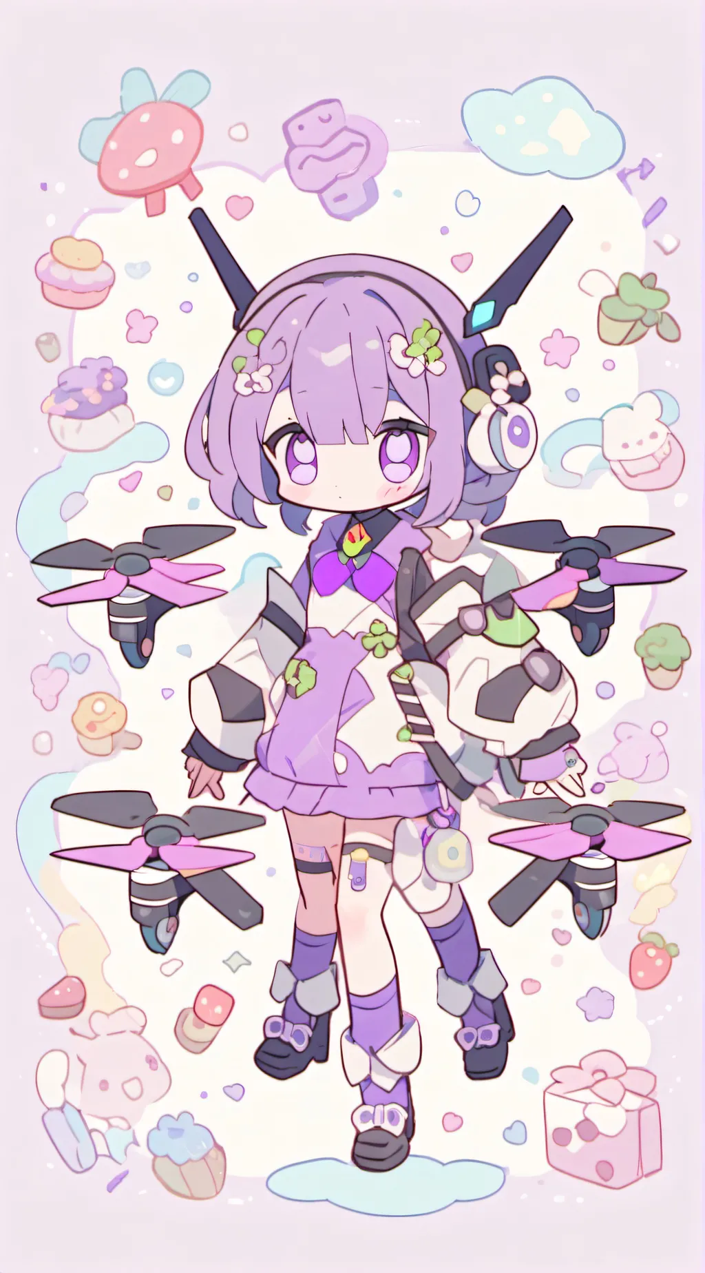 ai character: Baby Uzi  background