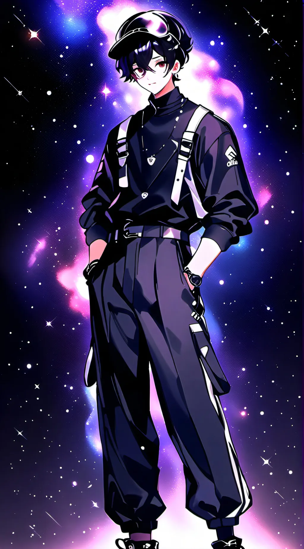 ai character: Black amoungus  background