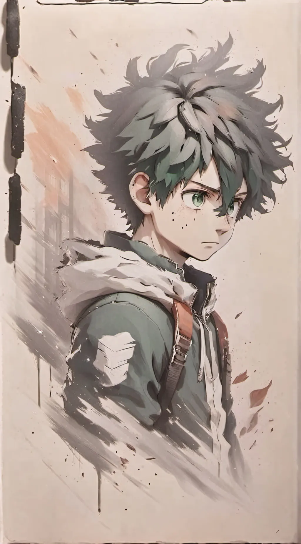 ai character: Mha dark deku background
