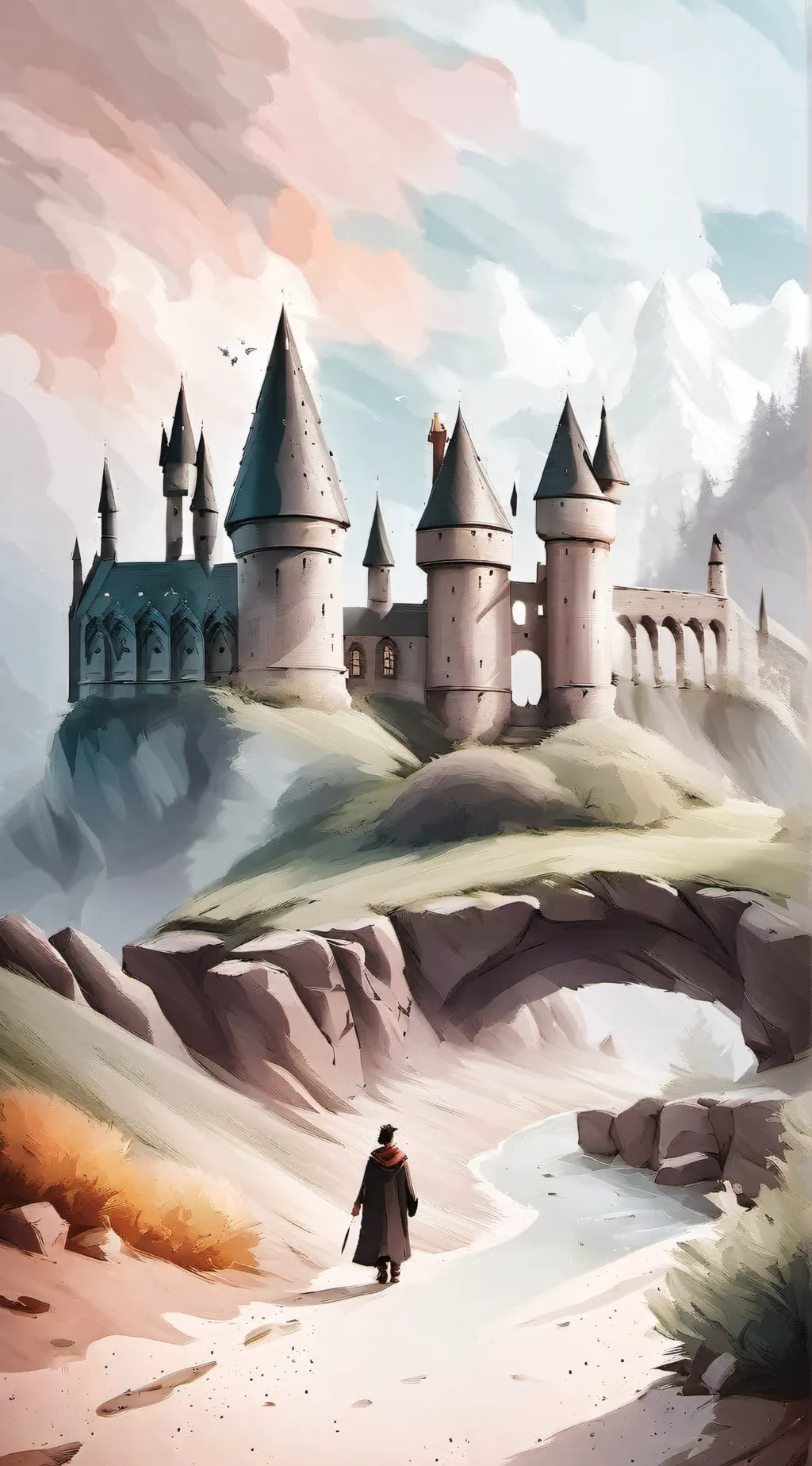 ai character: Hogwarts animatron background