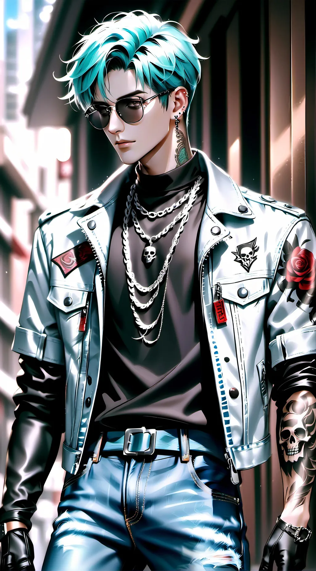 ai character: Leon  background