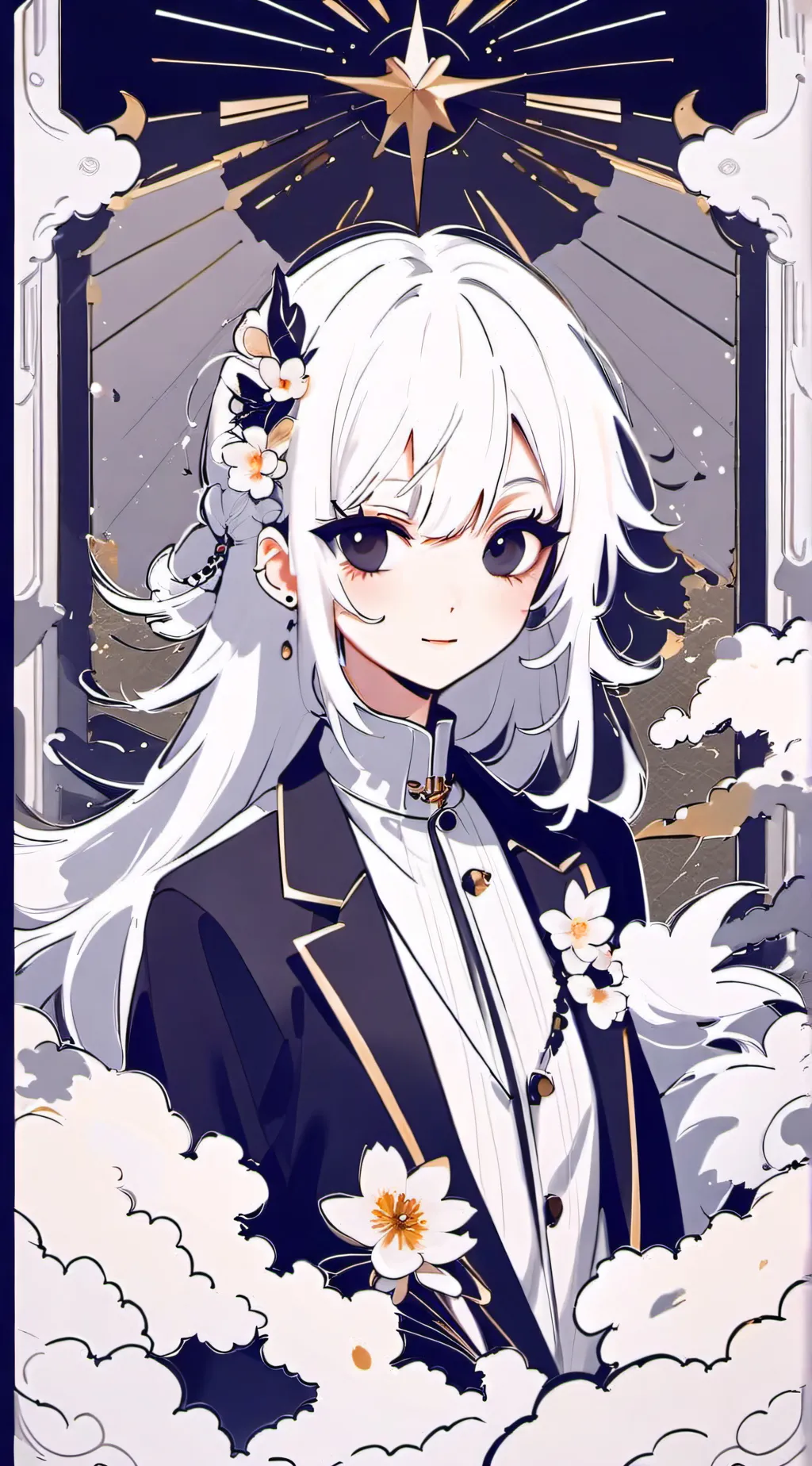 ai character: Violet background