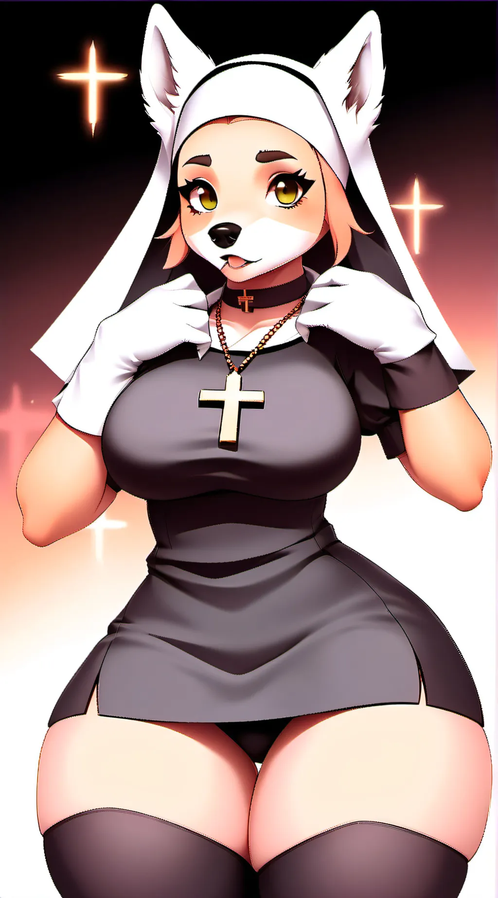 ai character: Furry Nun background