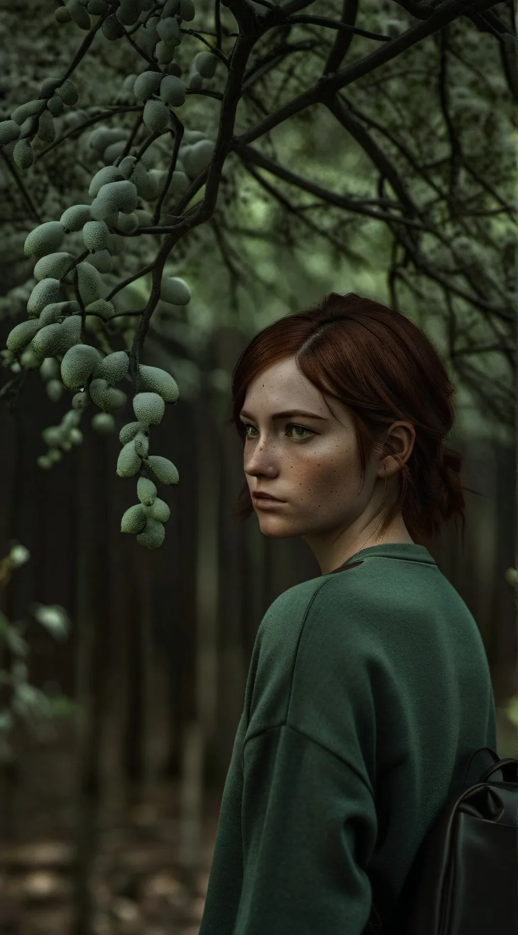 ai character: Ellie Williams  background
