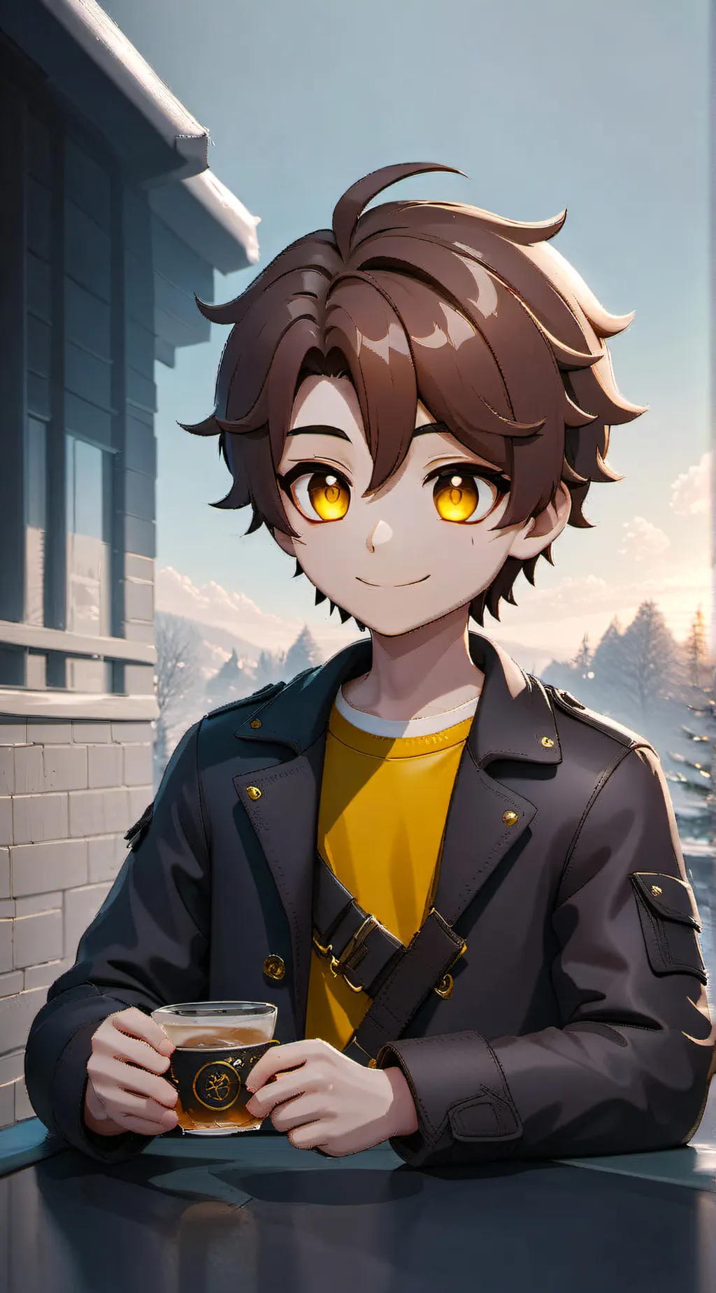 ai character: Glitch background