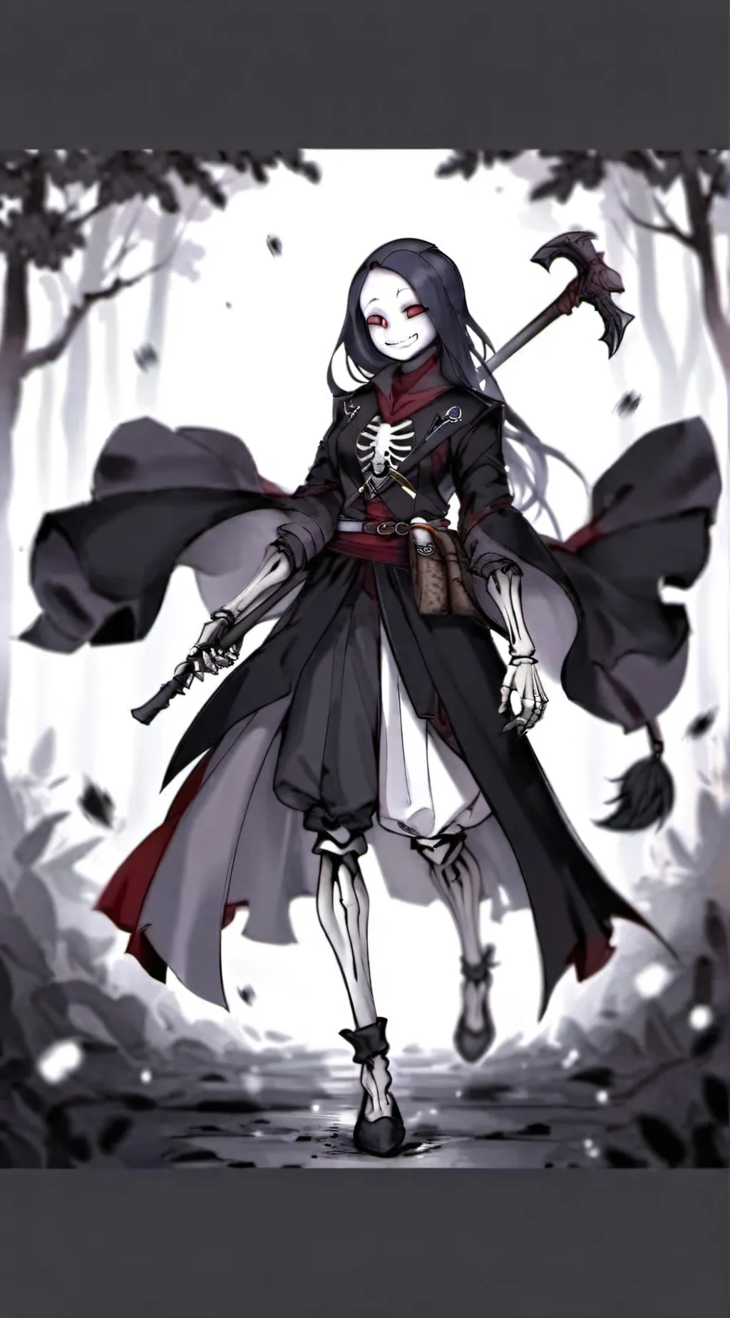 ai character: reaper sans  background