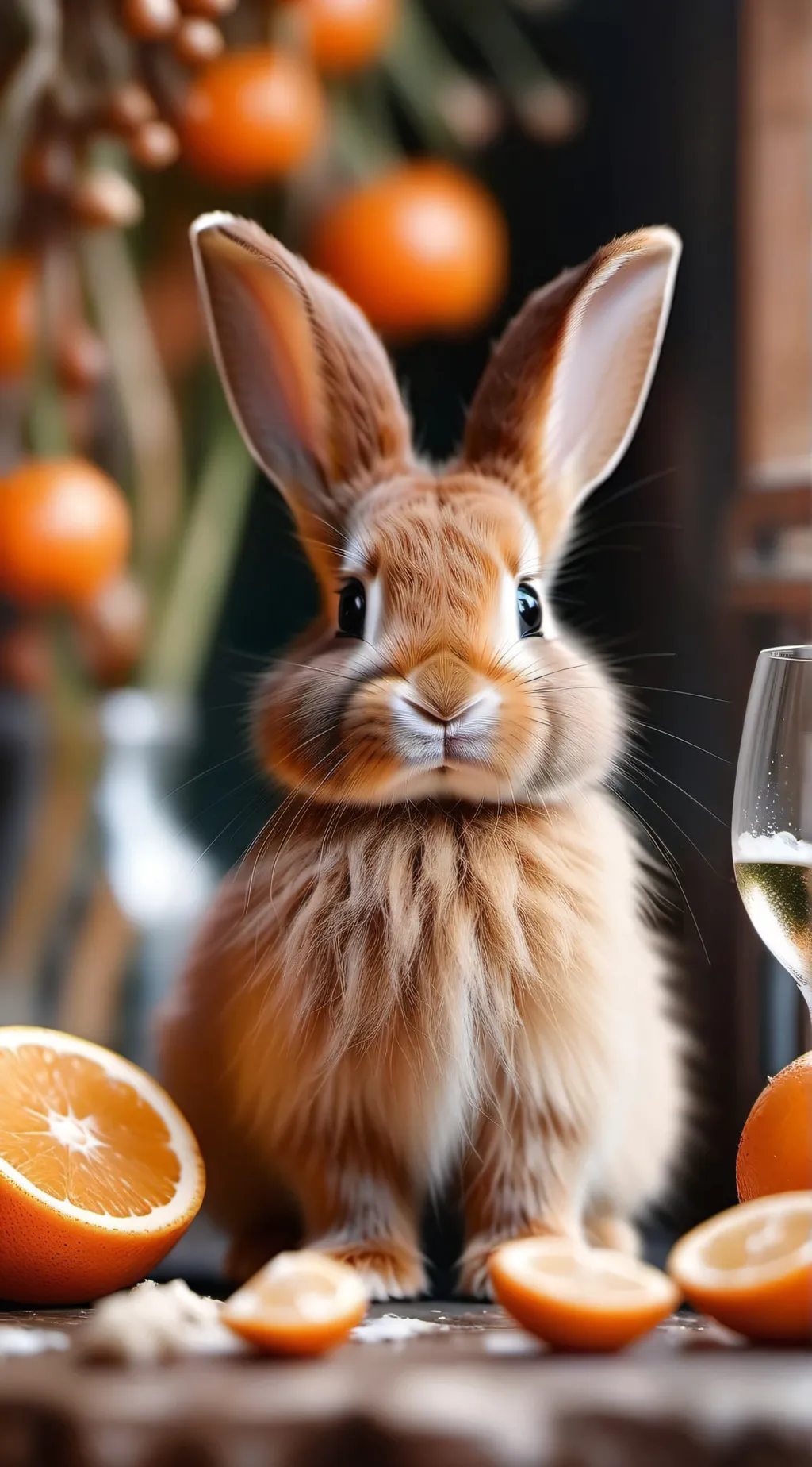 ai character: orange bunny background