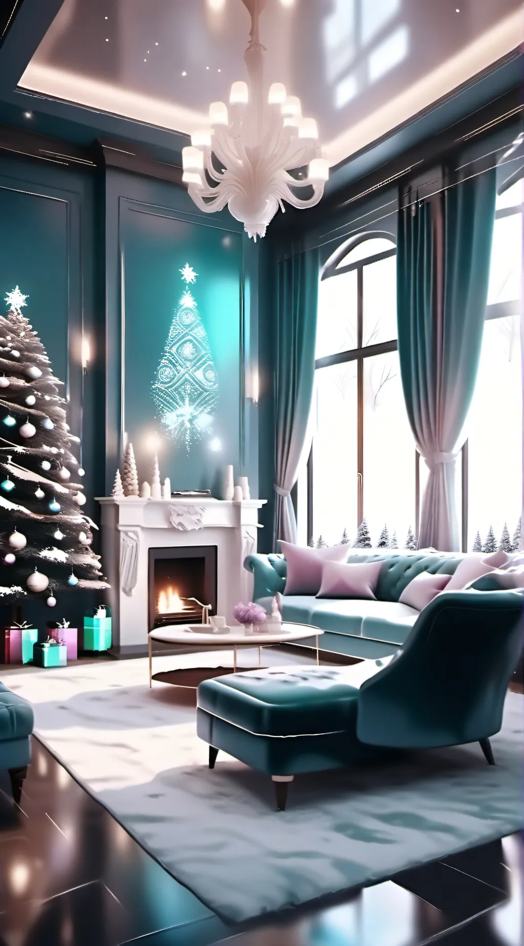 ai character: HAZBIN XMAS background