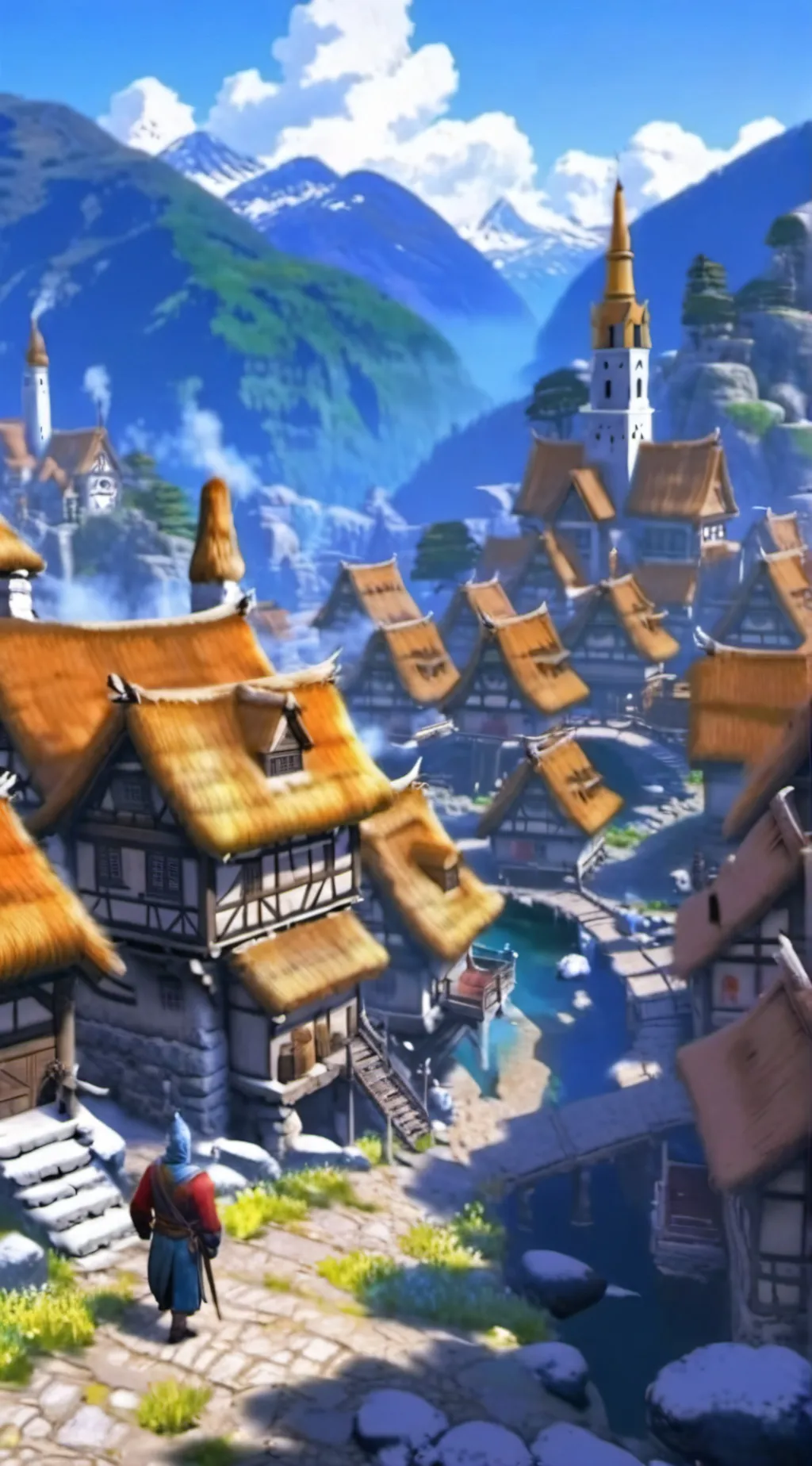 ai character: Village background