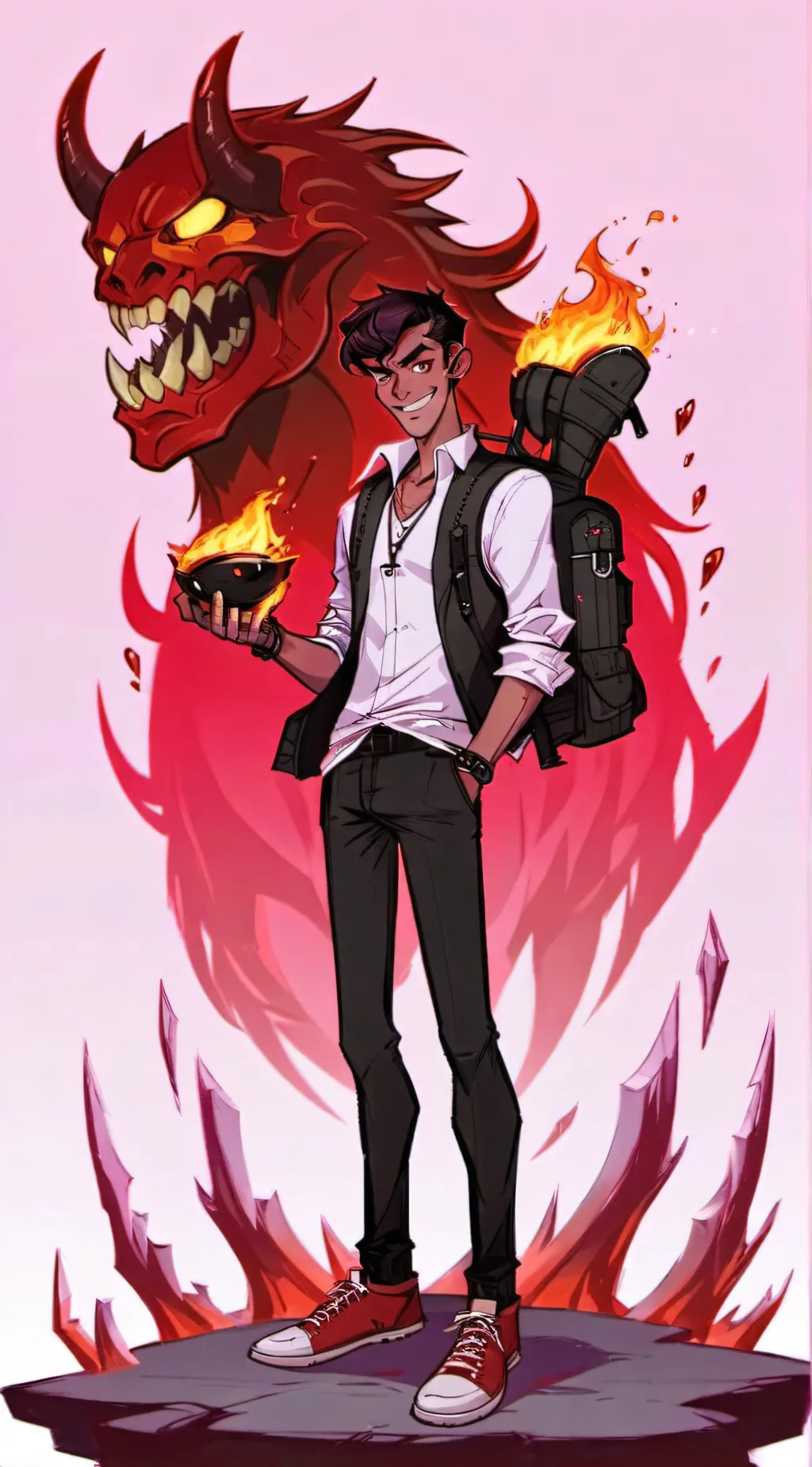 ai character: Damien monster pro background
