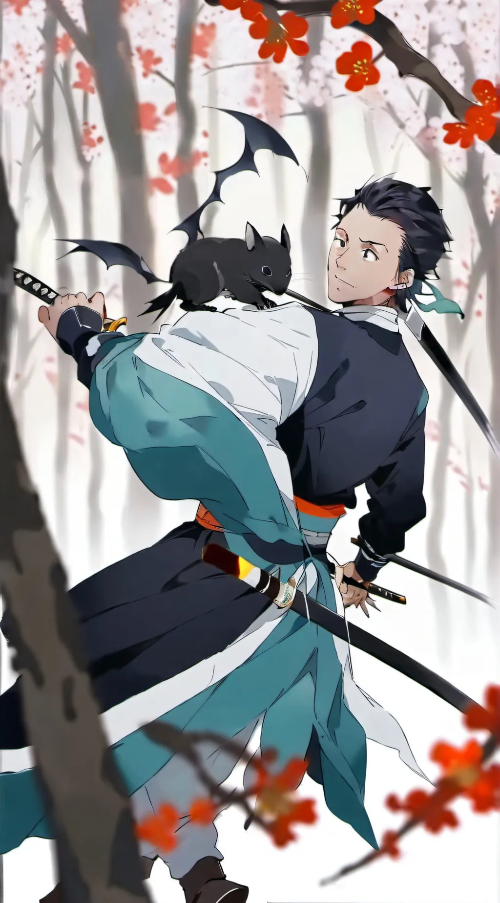 ai character: demon slayer  background