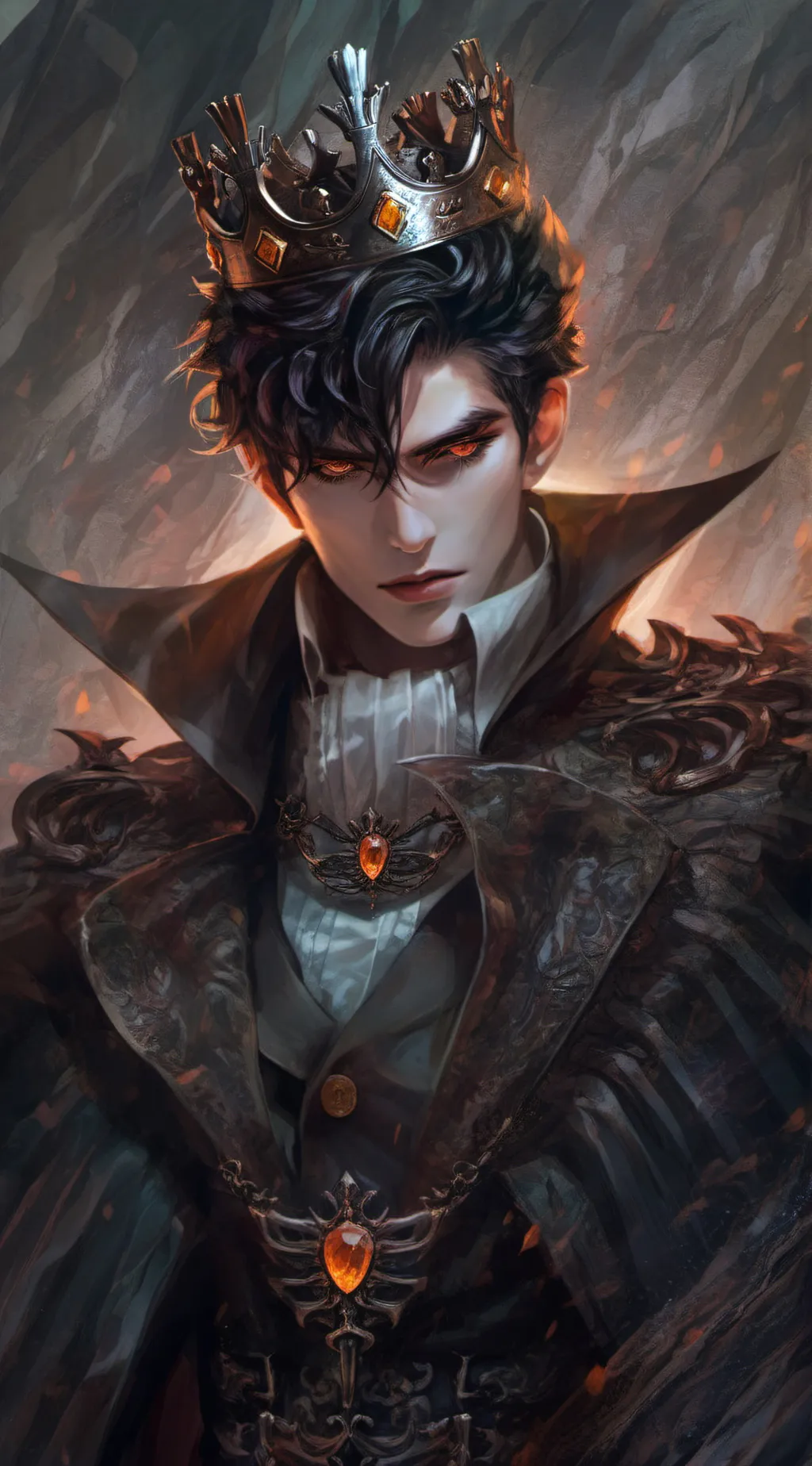 ai character: Flame background