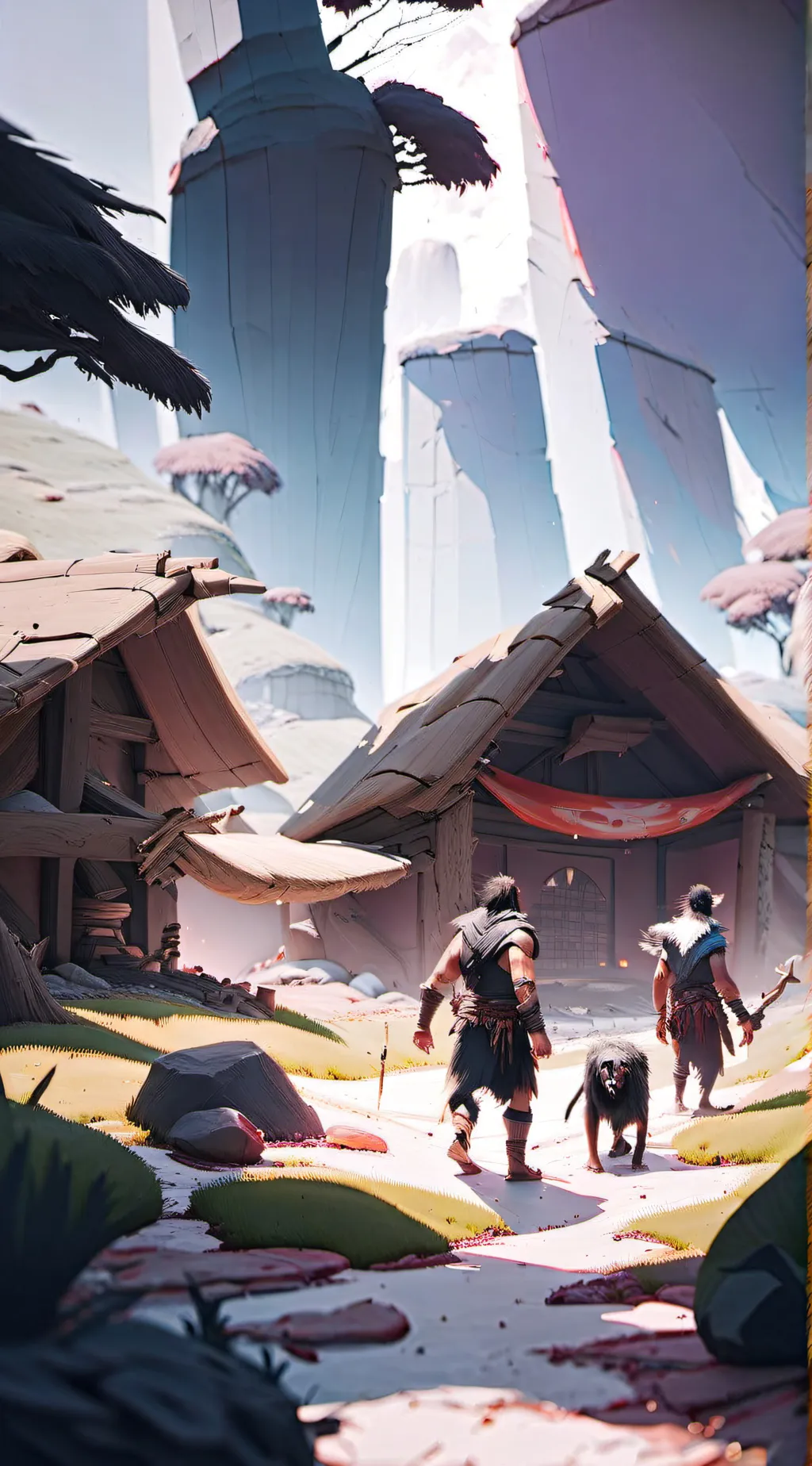 ai character: stone age background
