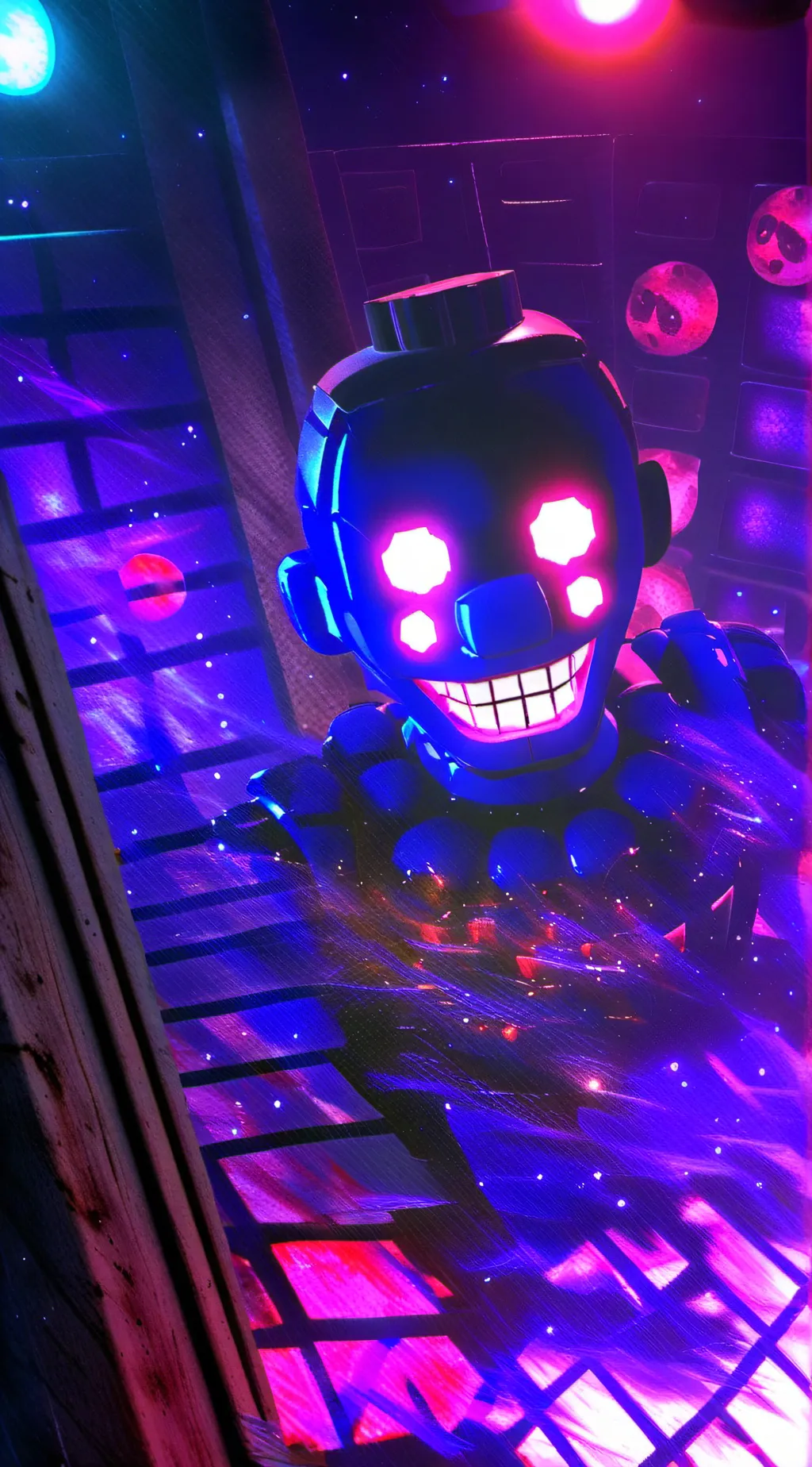 ai character: glitch trap background