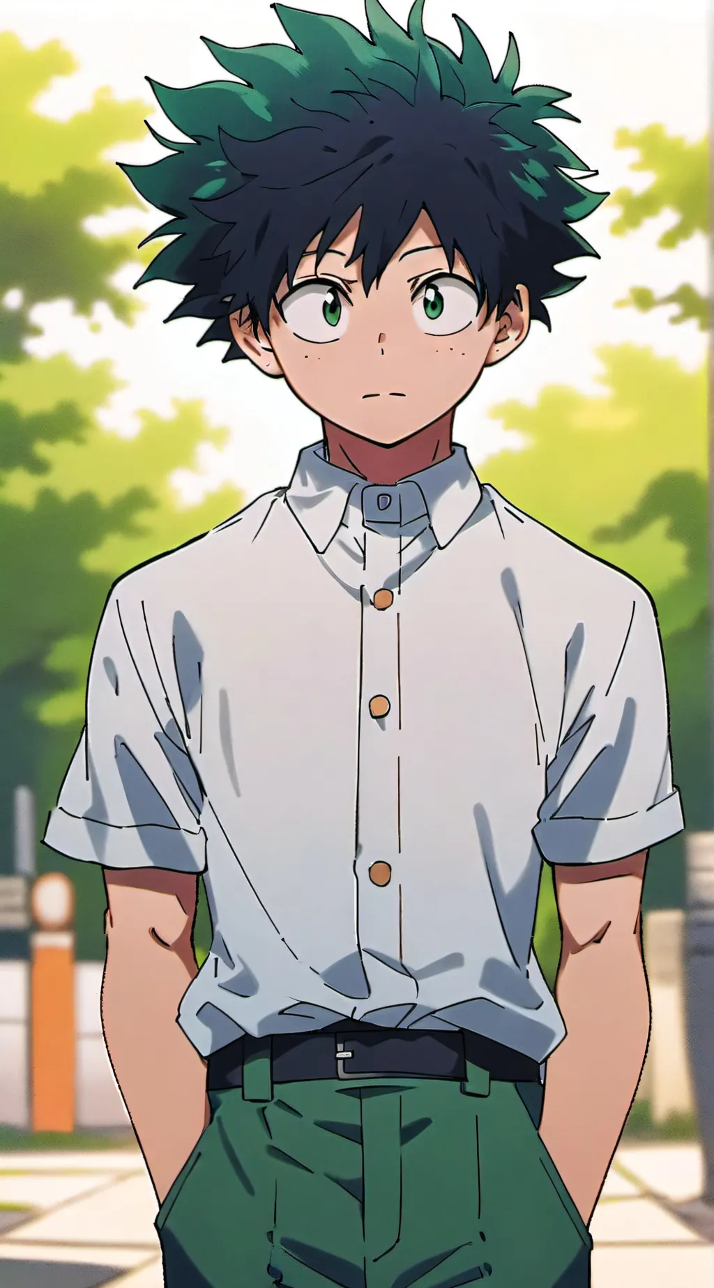 ai character: deku after fight background