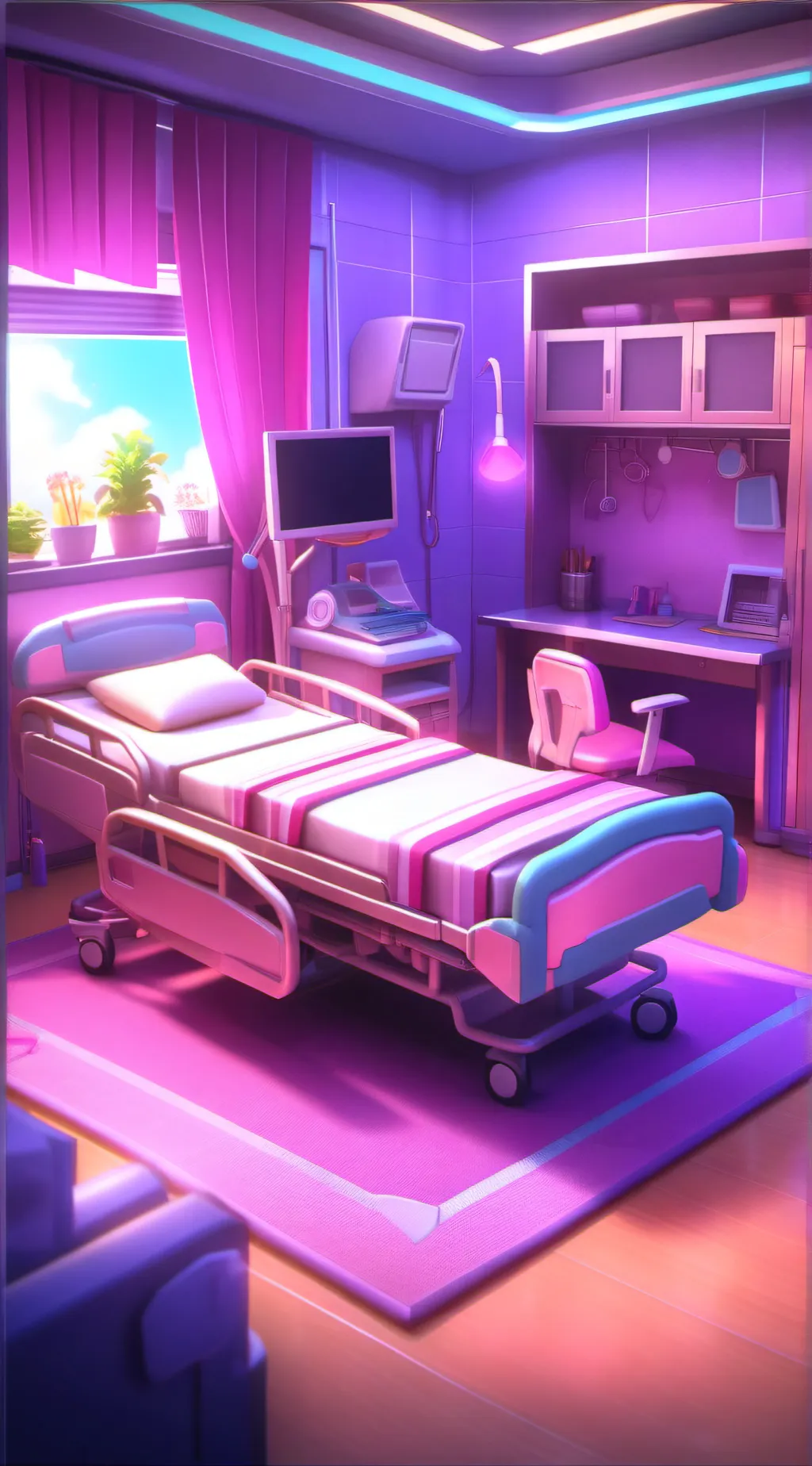 ai character: BERHAYAT hospital background