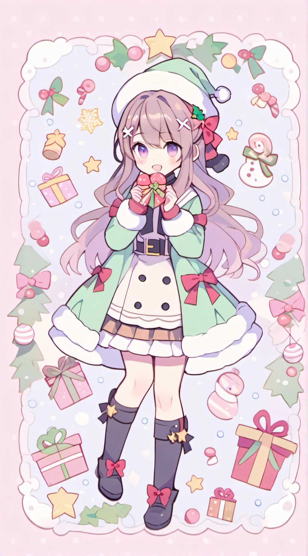 ai character: Ddlc christmas background