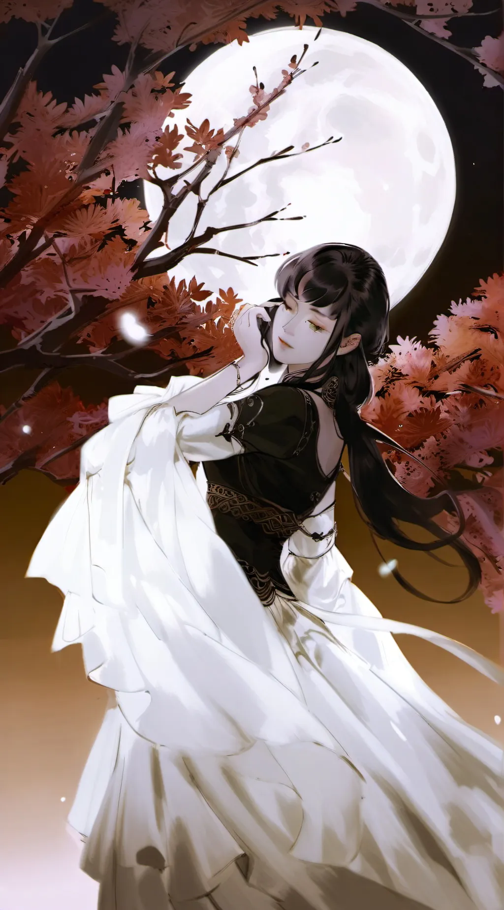 ai character: moonlight background