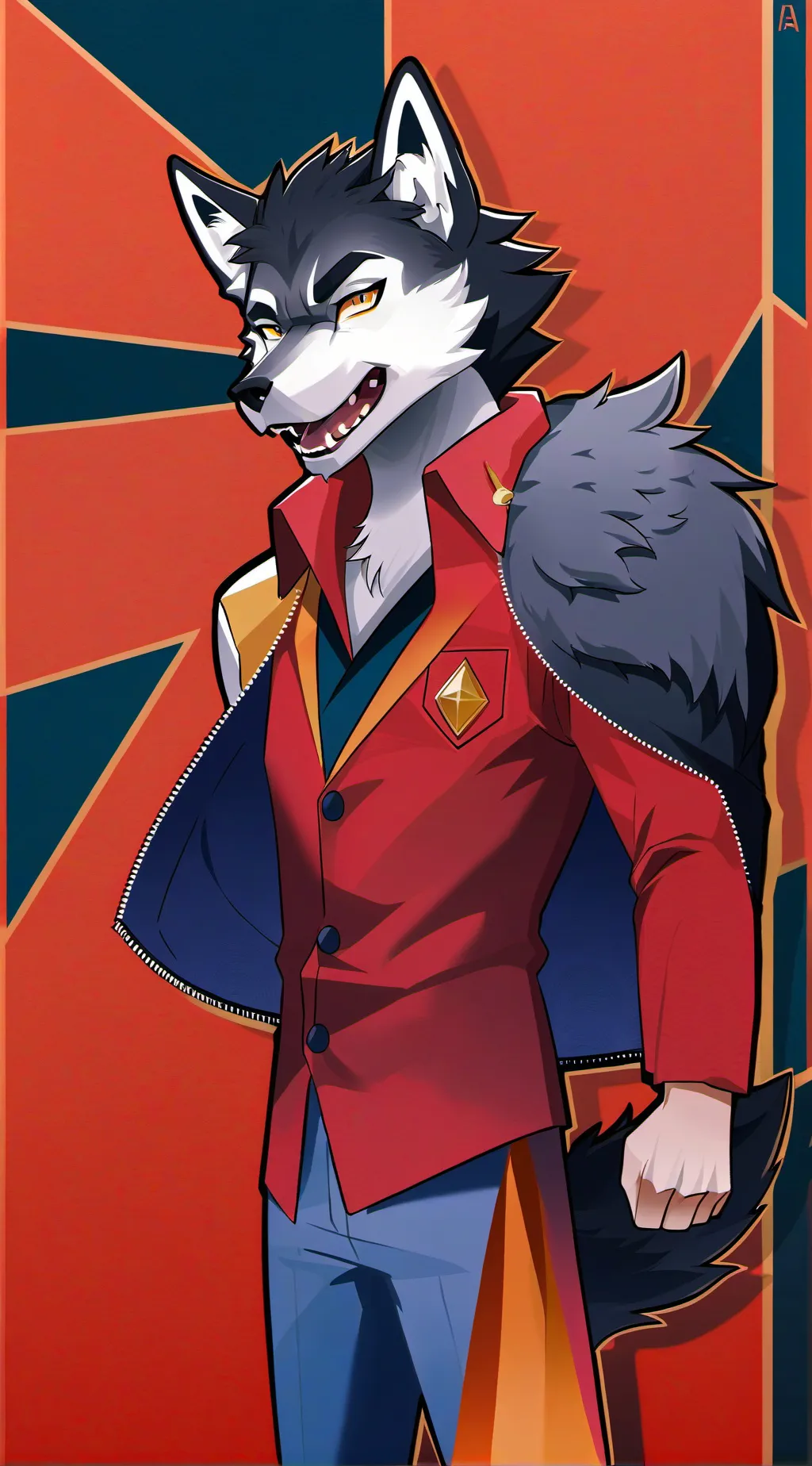 ai character: wolf  background