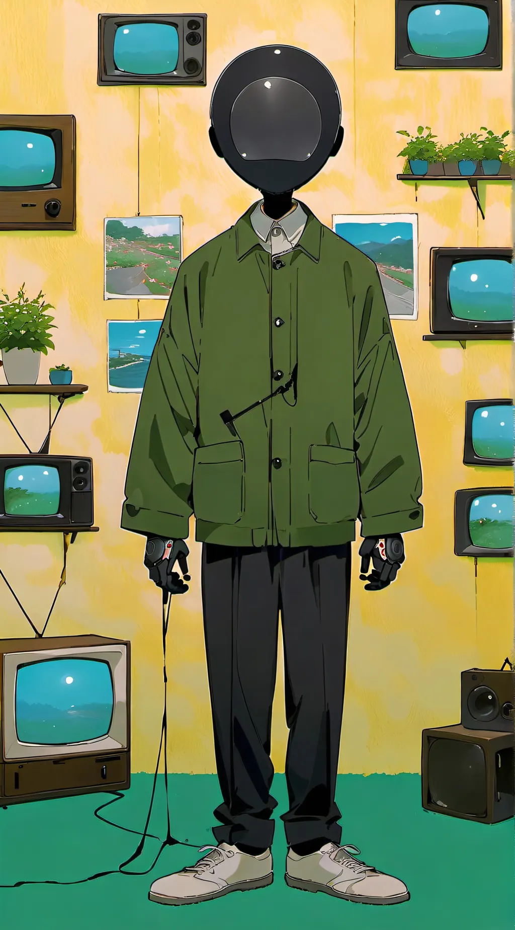 ai character: Shadow tv man background