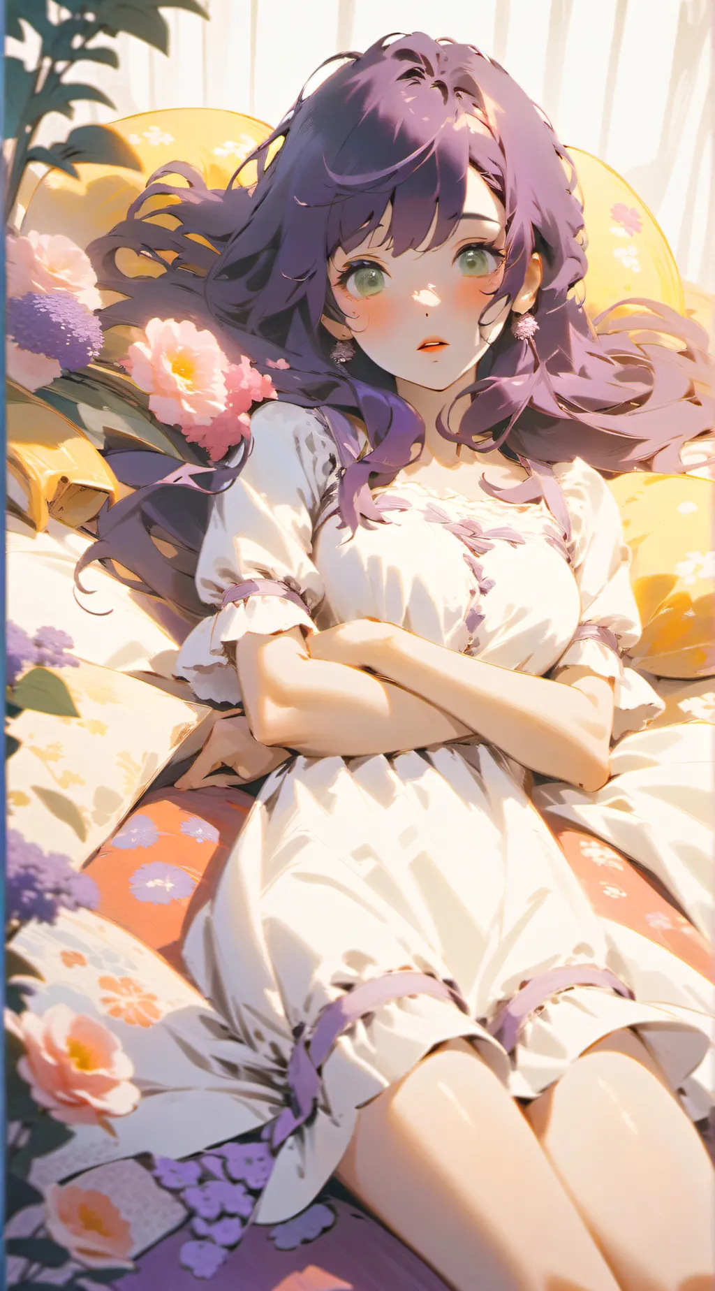 ai character: Violet background