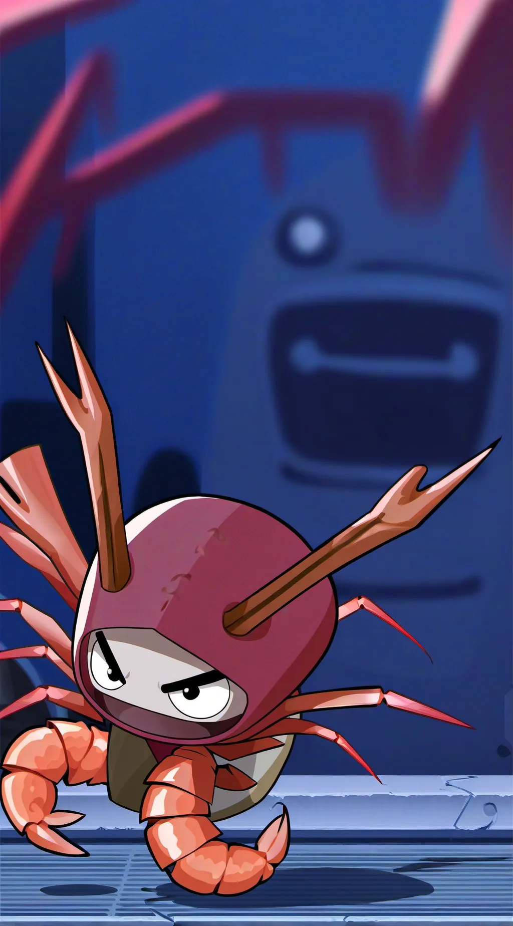 ai character: Shrimpo  background