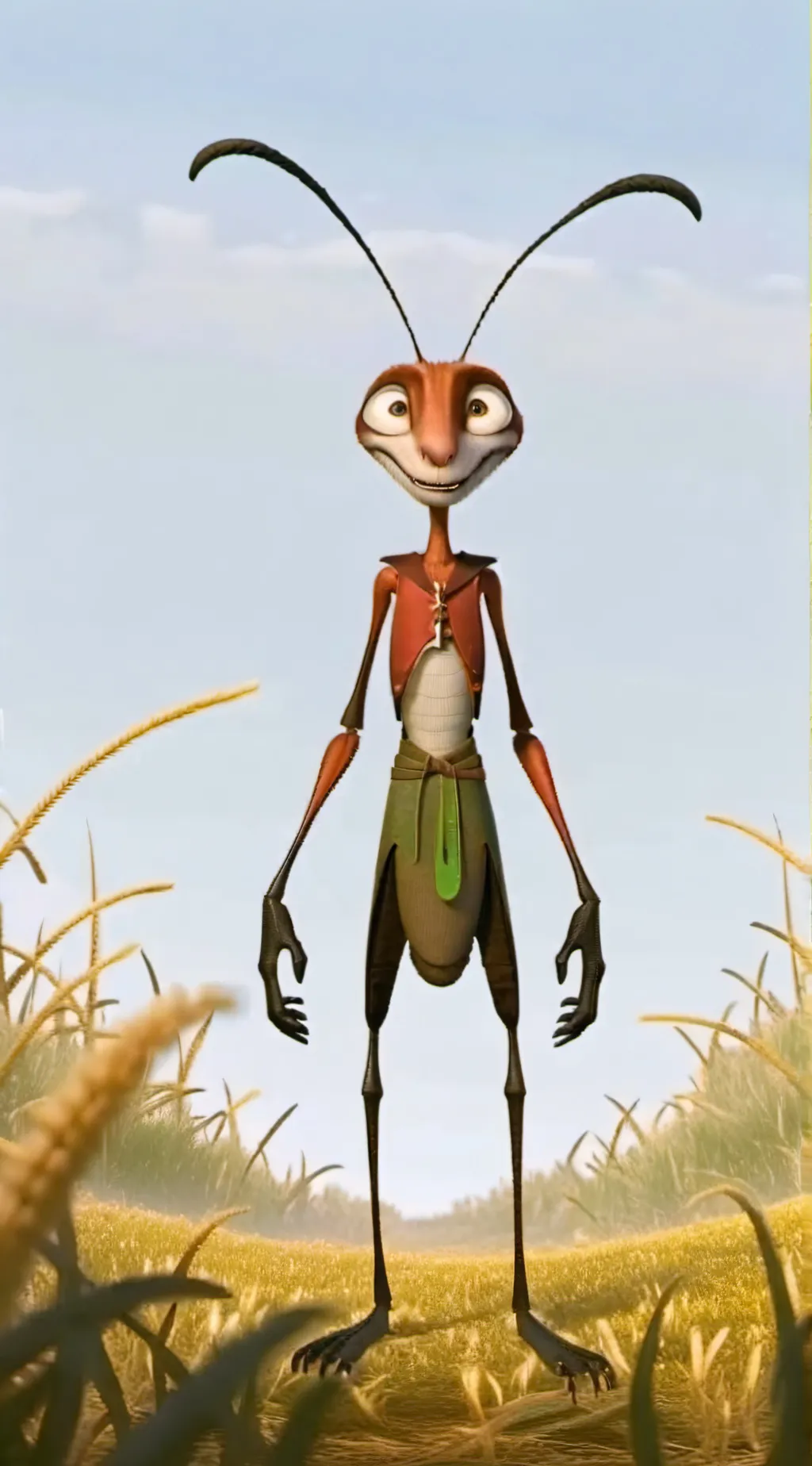 ai character: zee (from Antz) background