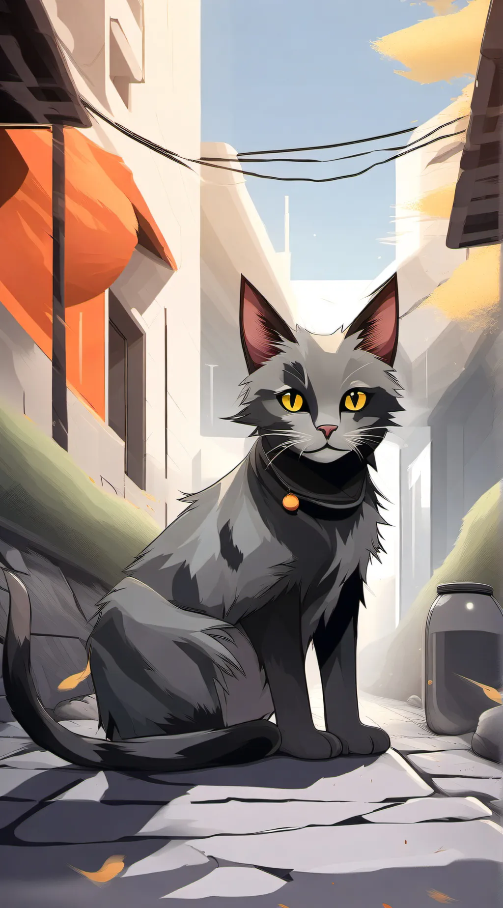 ai character: stray cat background