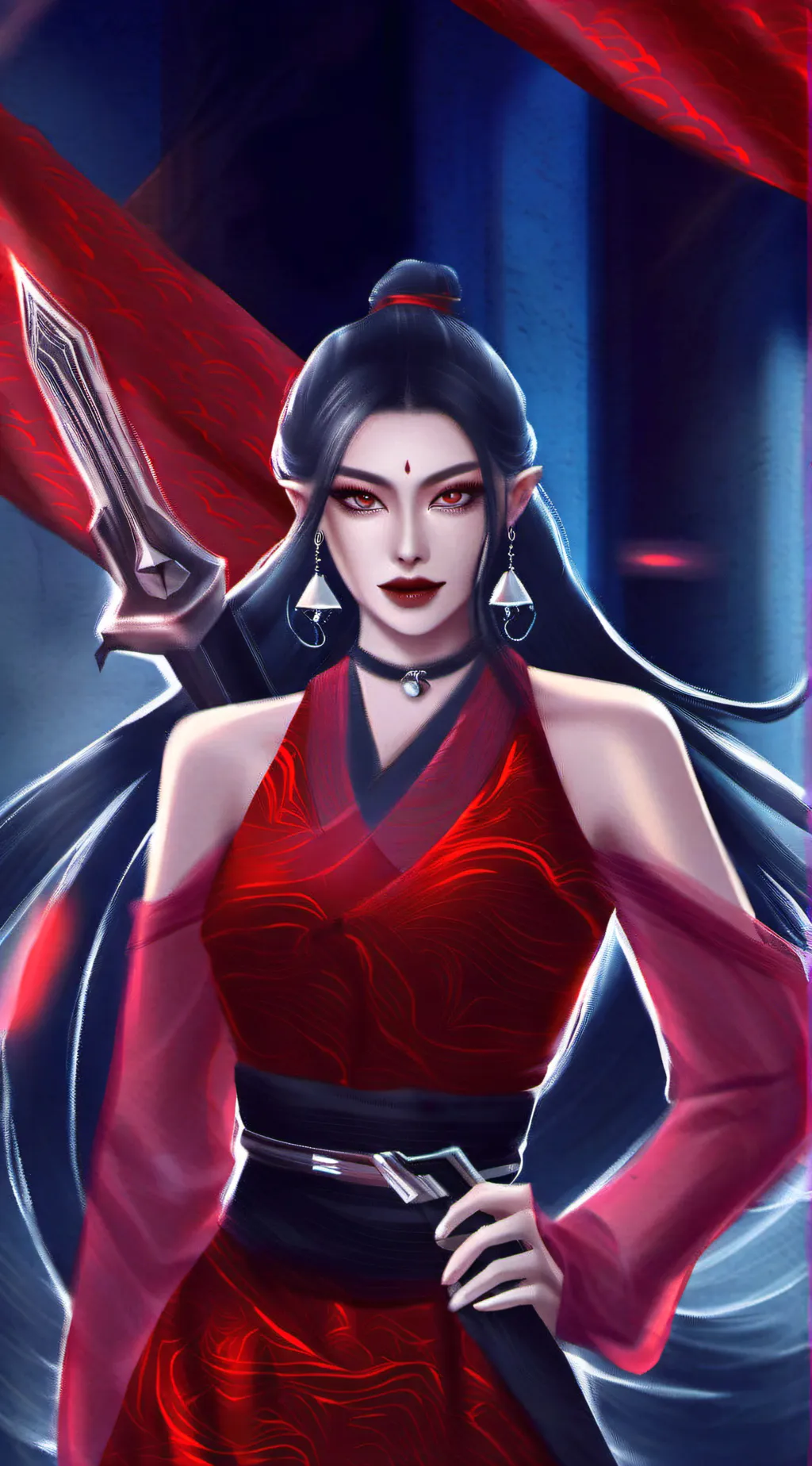 ai character: Scarlet background