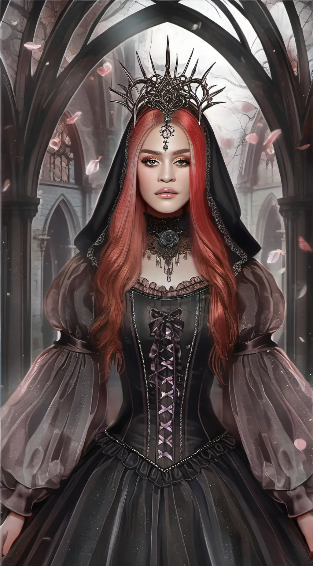 ai character: queen of hearts  background