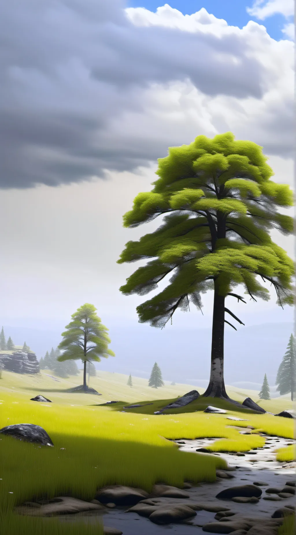 ai character: Grass background