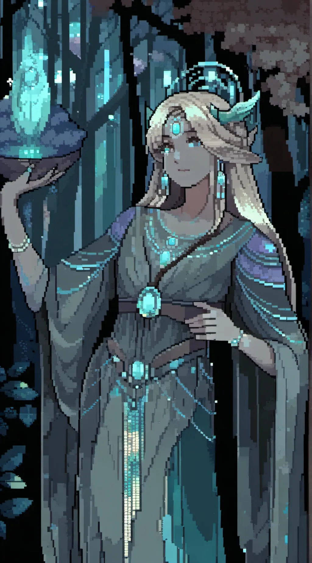 ai character: Opal goddess background
