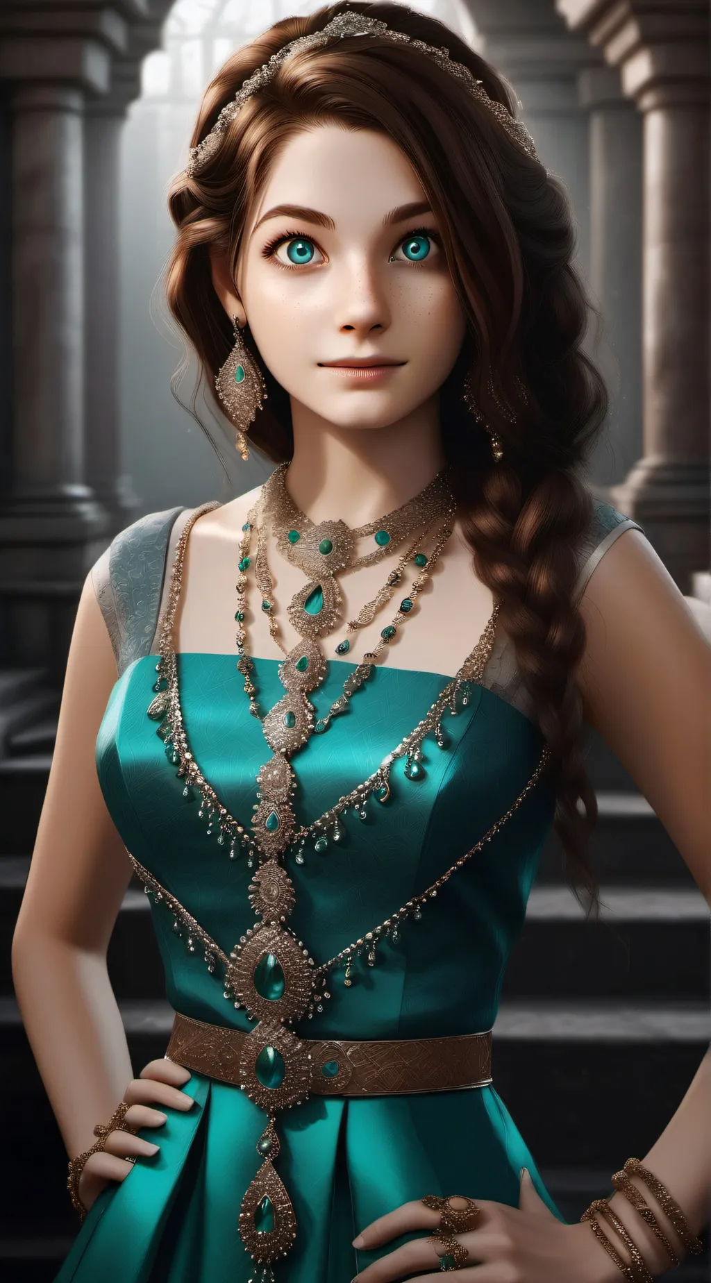 ai character: Biana vacker background