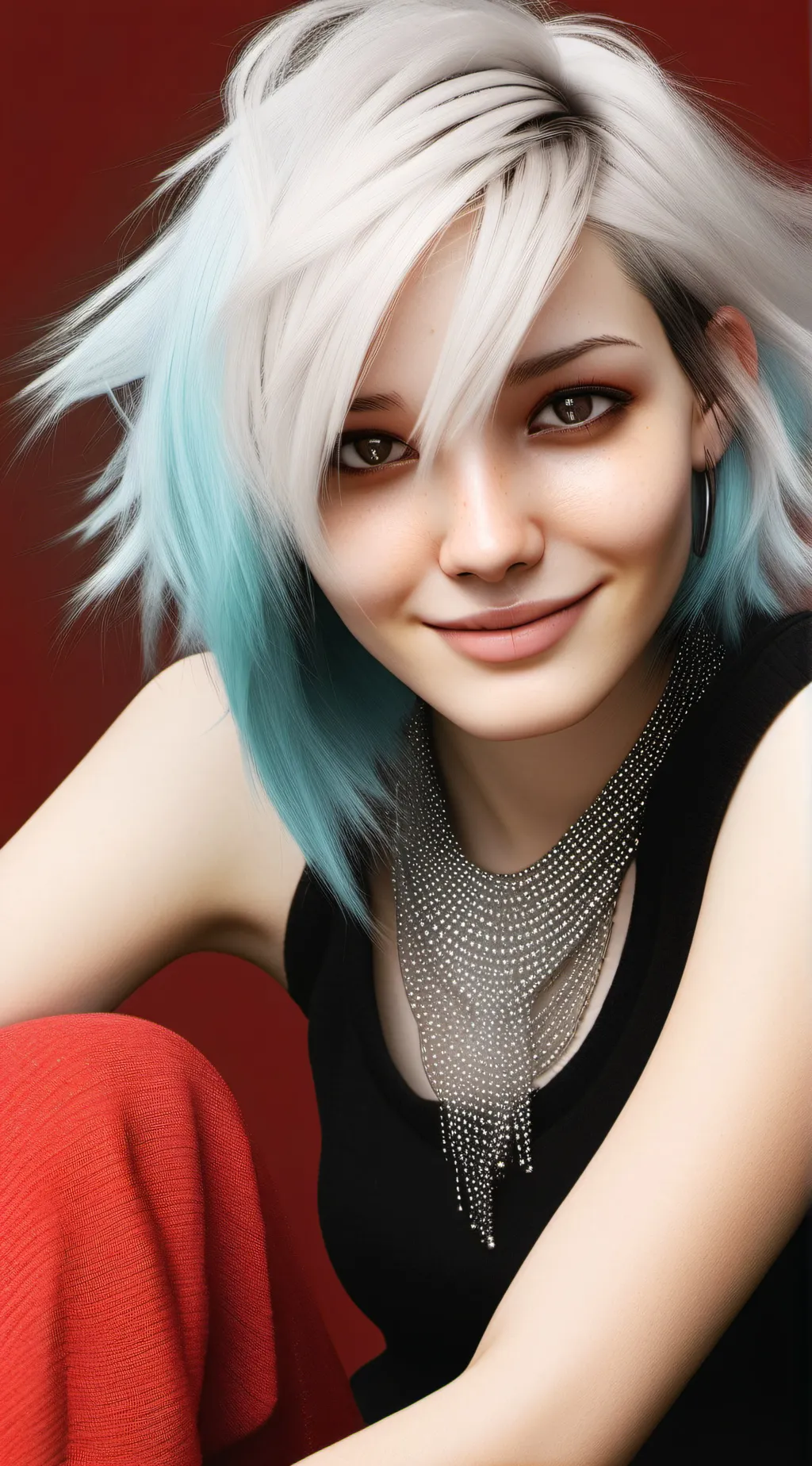 ai character: emo girl background