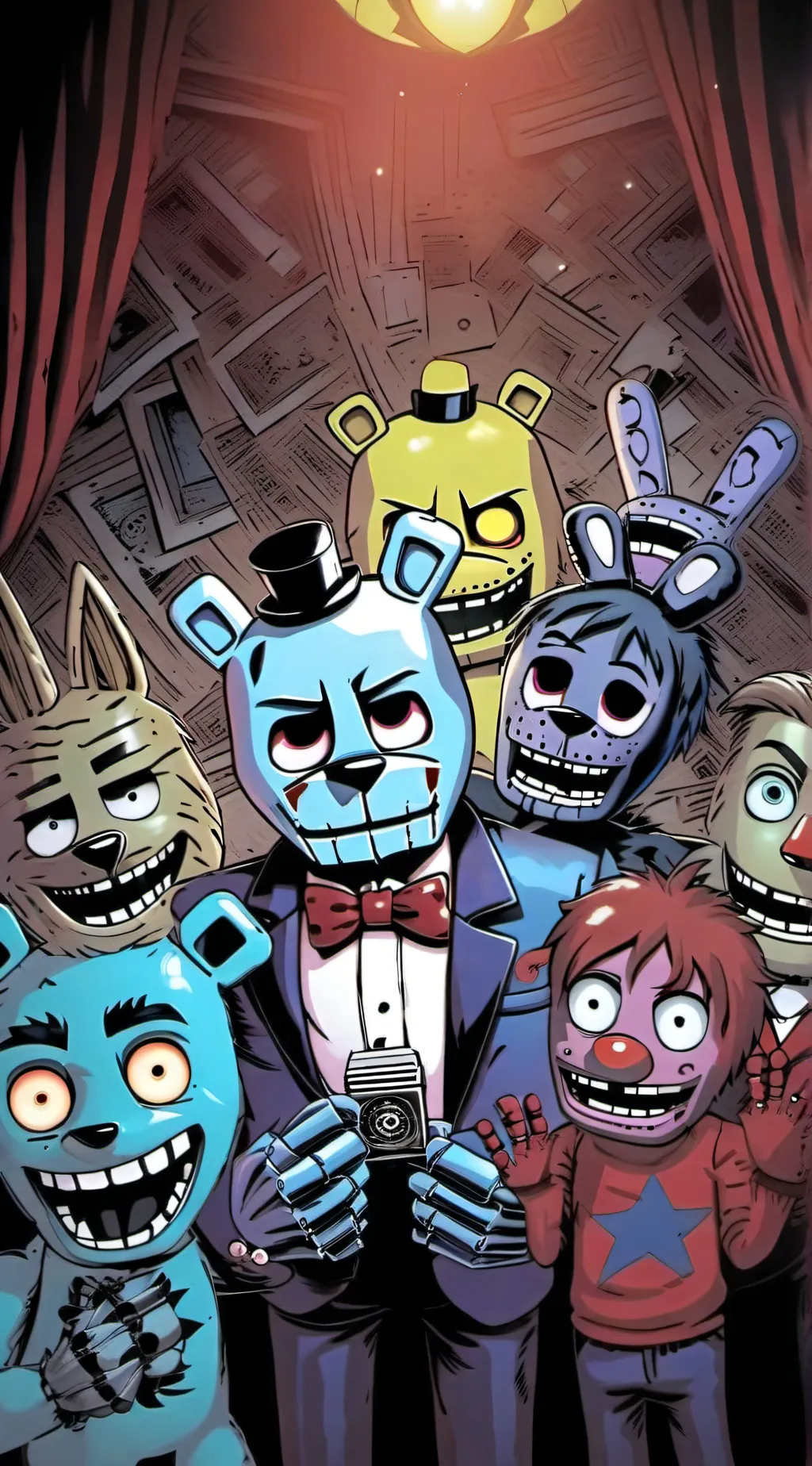 ai character: FNAF 2 background