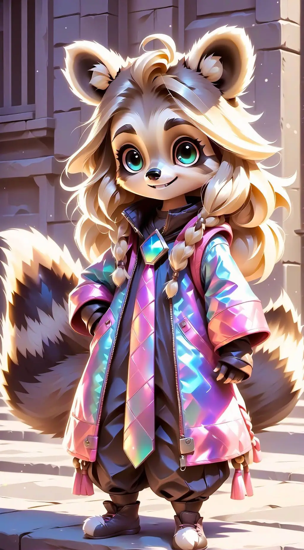 ai character: Zoey stone background