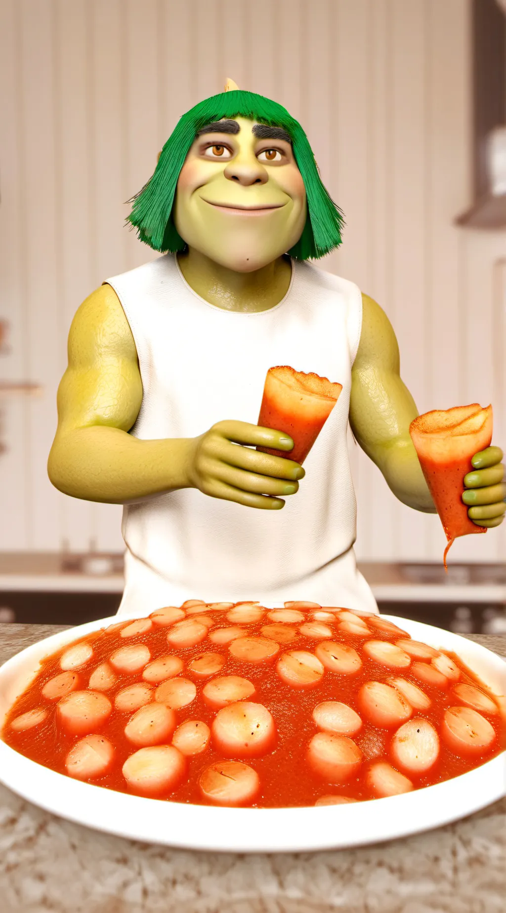 ai character: baddie shrek background