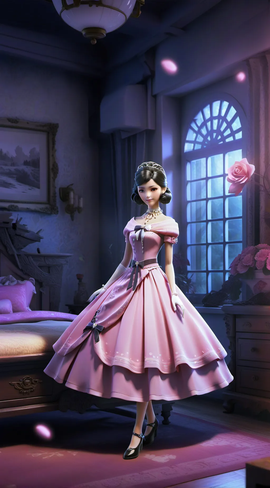 ai character: dress background