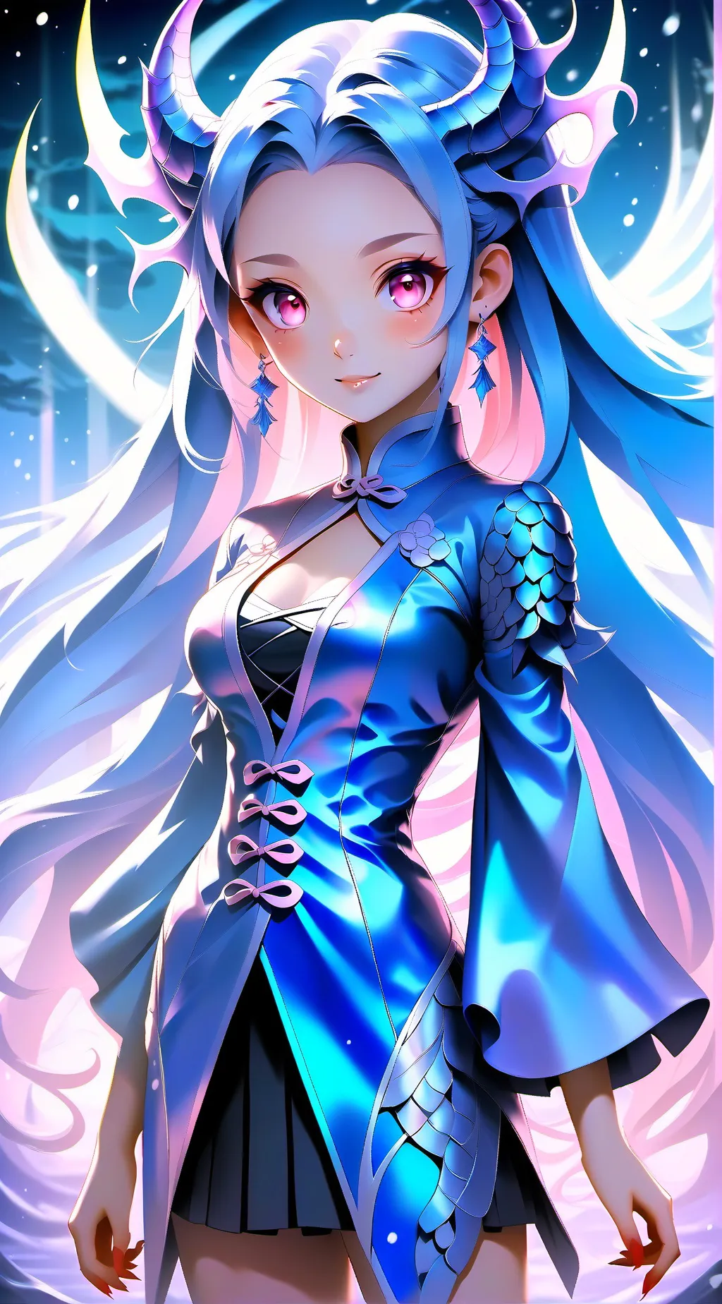 ai character: Nezuko (blue) background