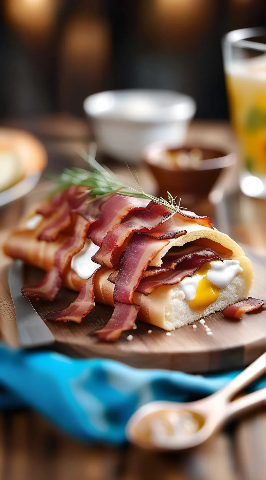 ai character: Bacon Strong background