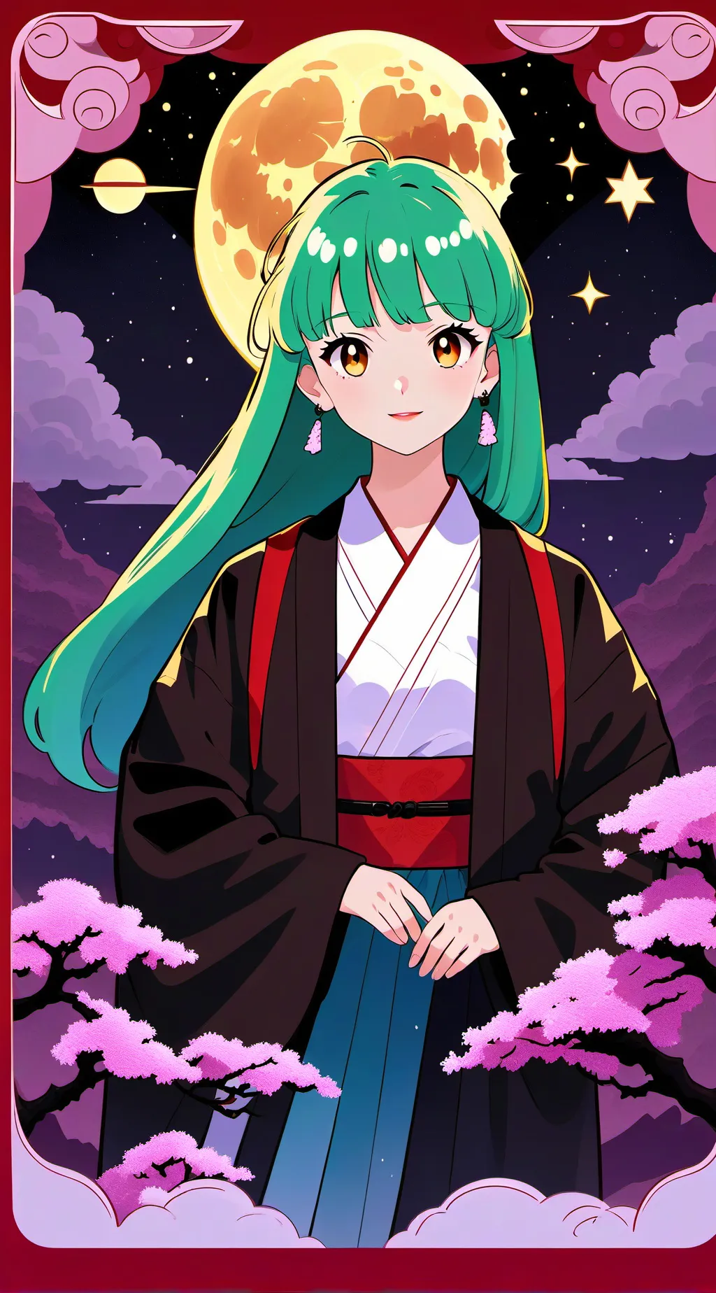 ai character: Adult moon background