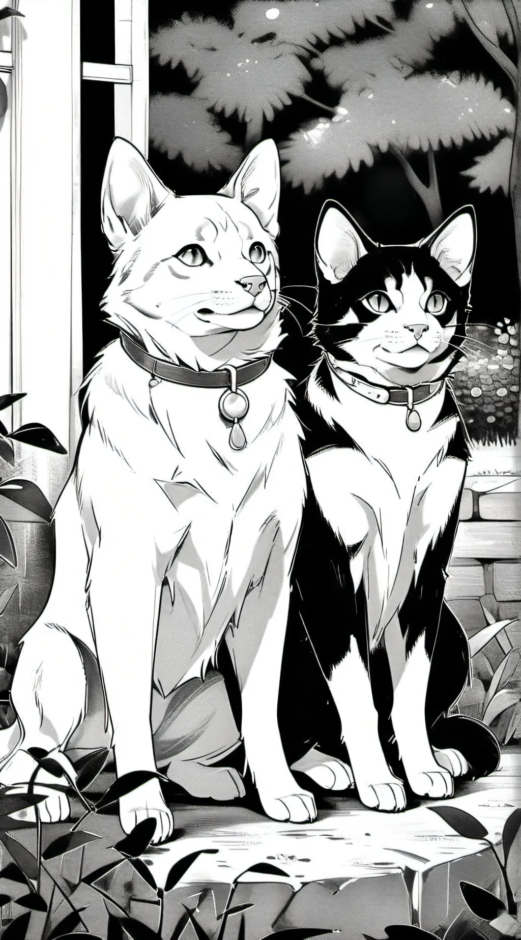 ai character: famliy of cat background