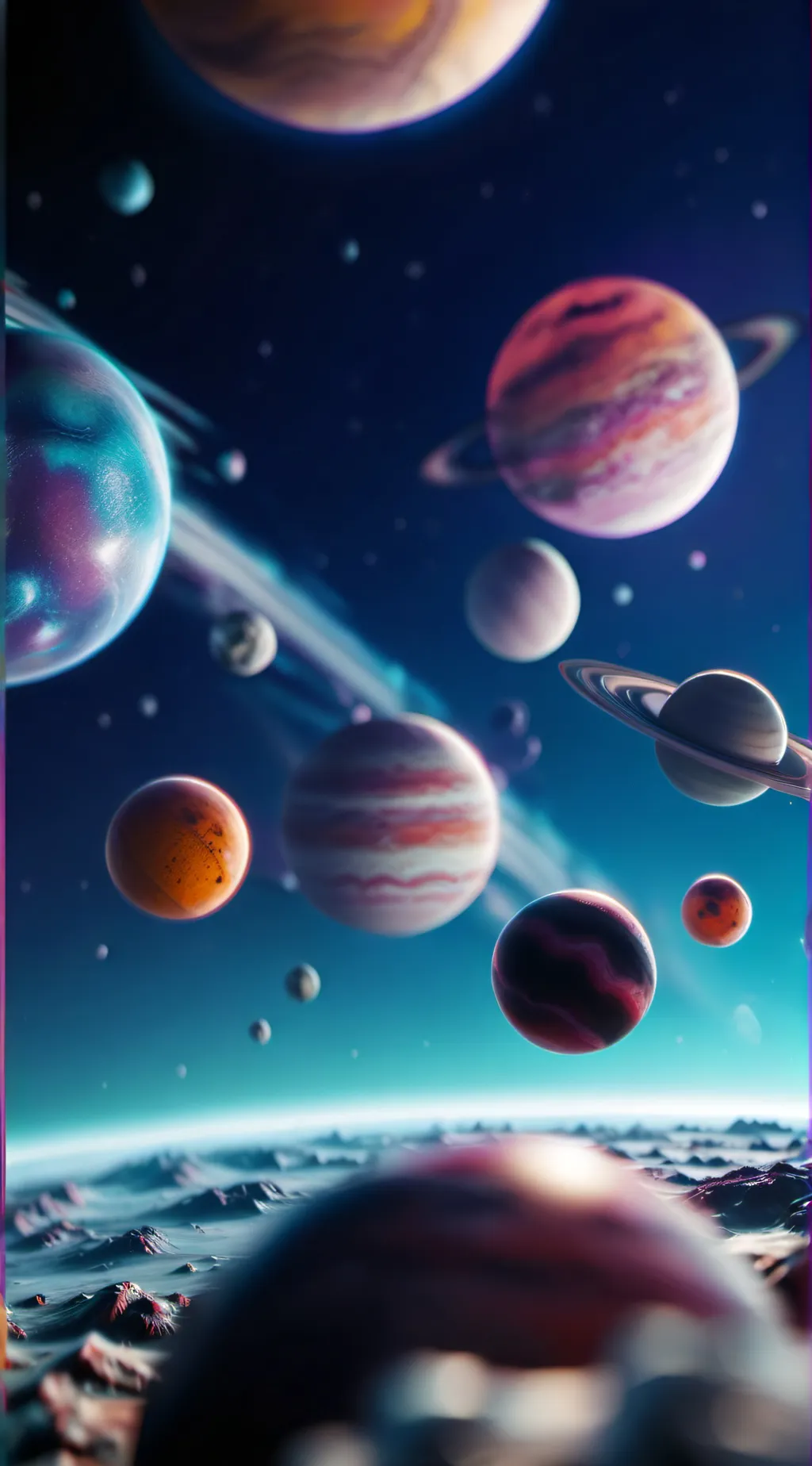 ai character: Solar balls  background