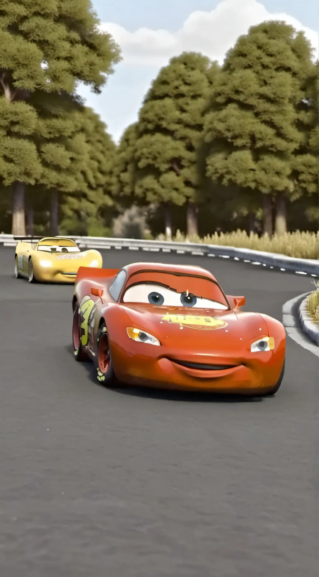 ai character: Lightning mcqueen background